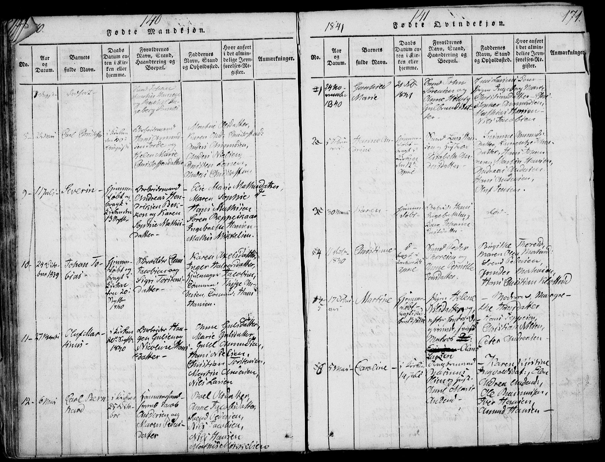 Larvik kirkebøker, AV/SAKO-A-352/F/Fb/L0002: Parish register (official) no. II 2, 1818-1842, p. 170-171