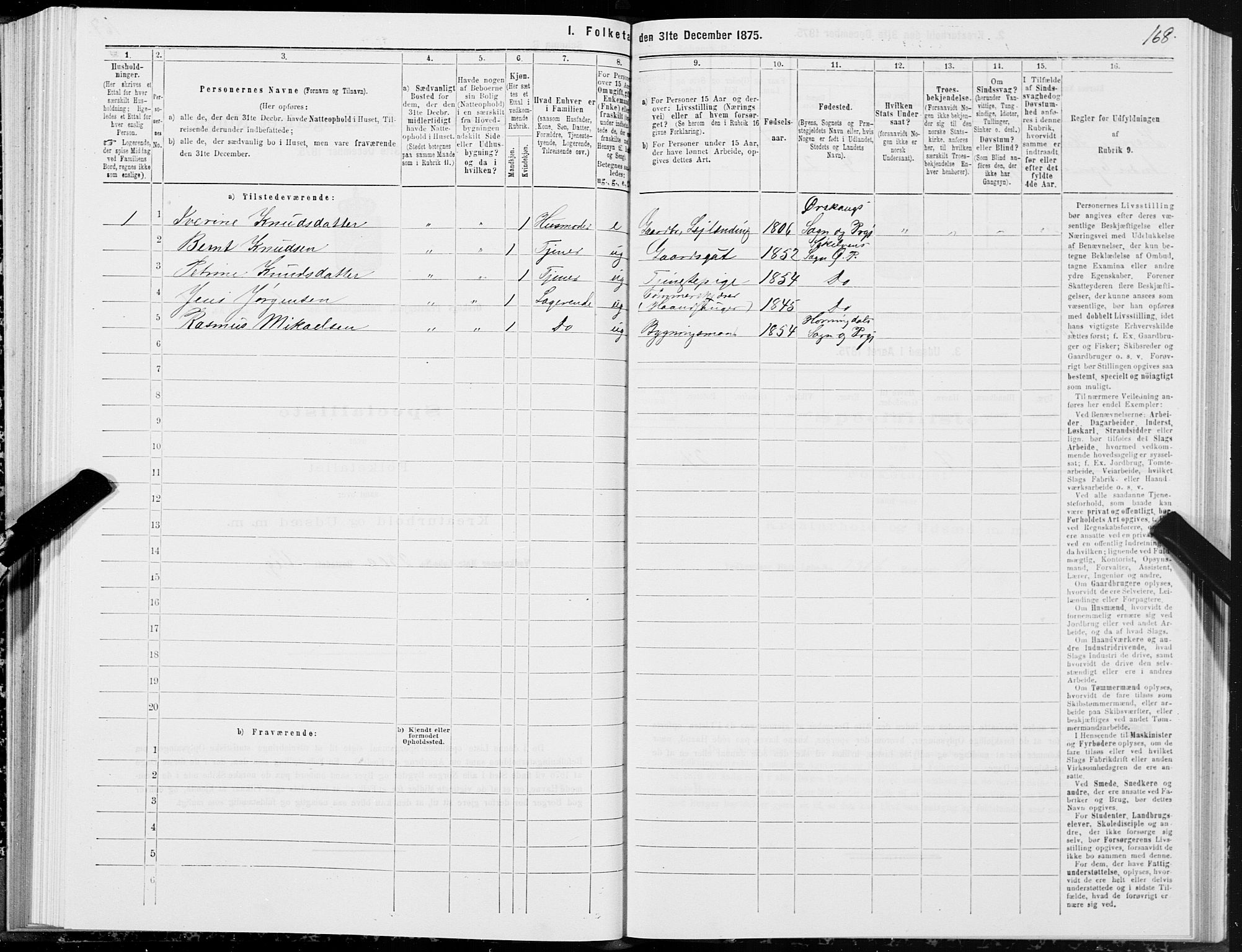 SAT, 1875 census for 1527P Ørskog, 1875, p. 4168