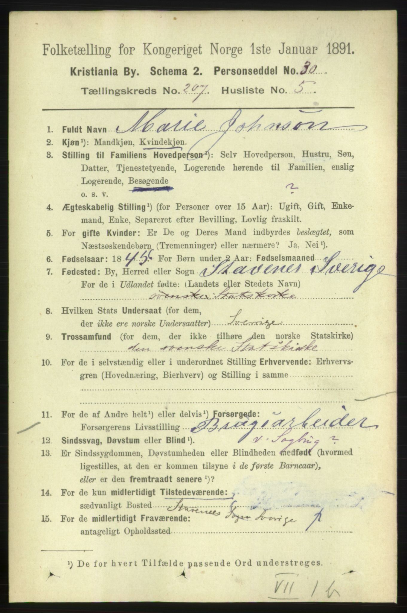 RA, 1891 census for 0301 Kristiania, 1891, p. 124493