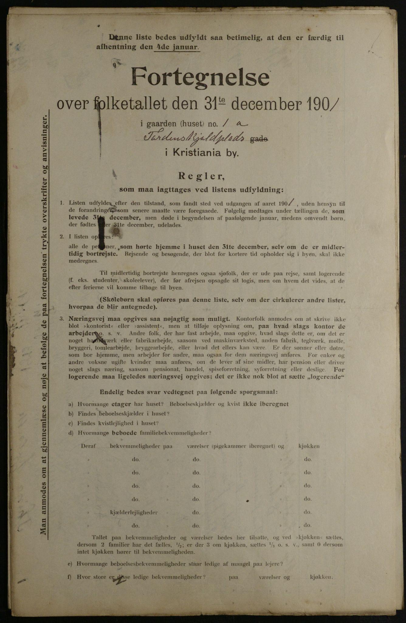 OBA, Municipal Census 1901 for Kristiania, 1901, p. 17488