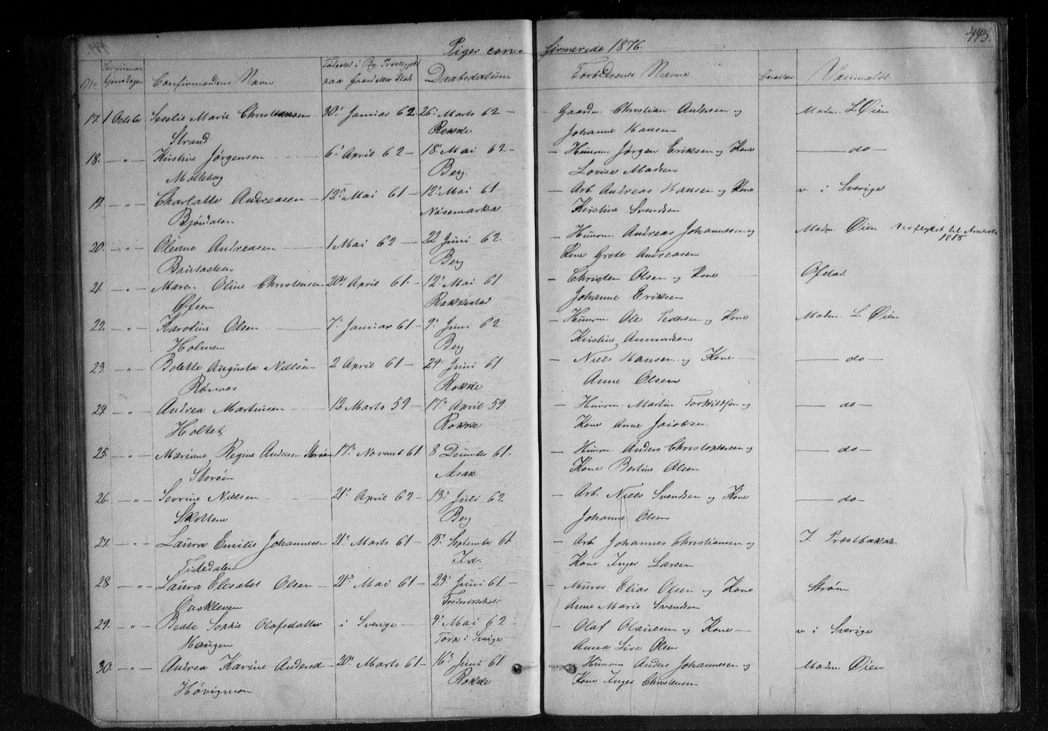 Berg prestekontor Kirkebøker, SAO/A-10902/F/Fa/L0005: Parish register (official) no. I 5, 1861-1877, p. 445