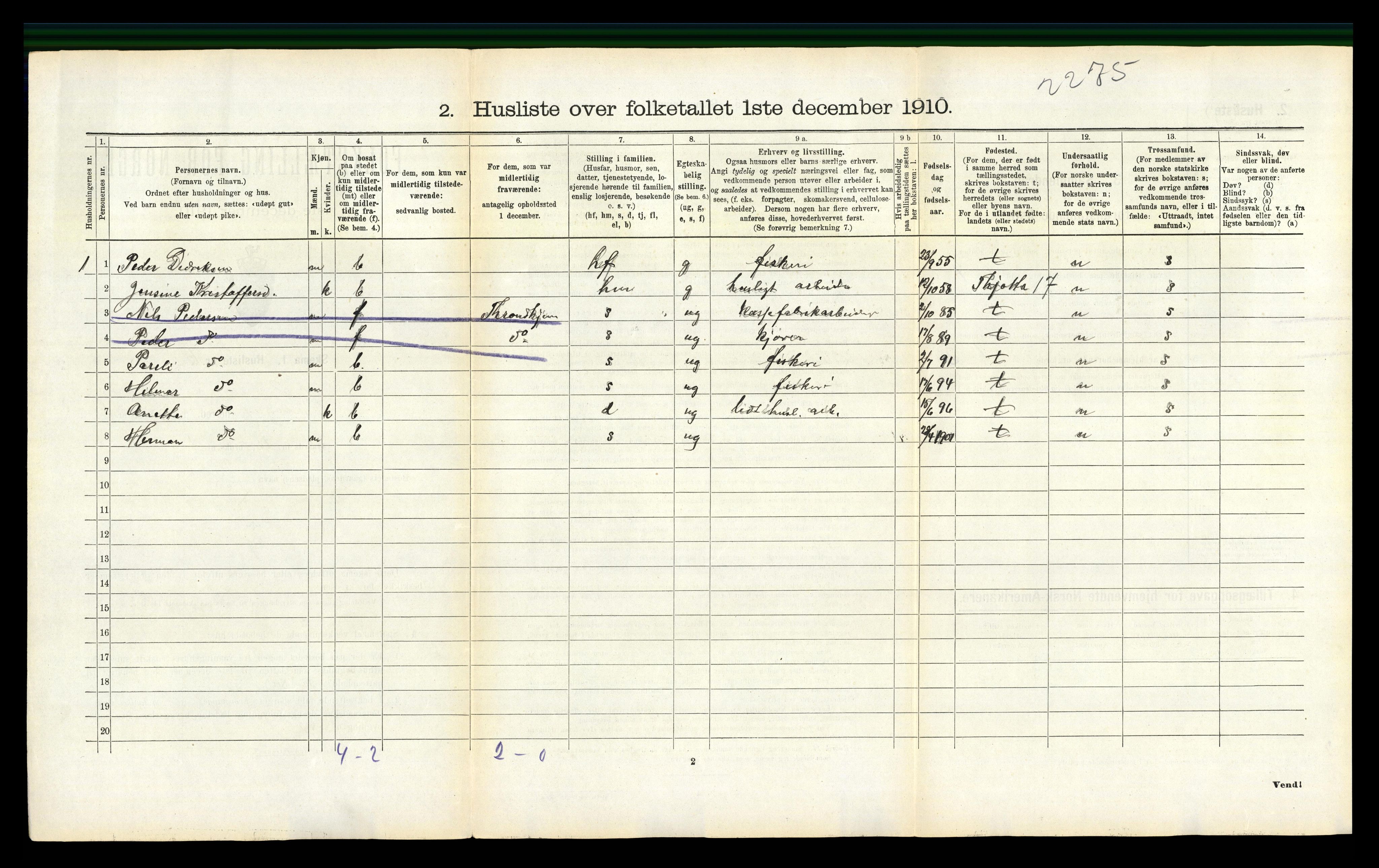 RA, 1910 census for Herøy, 1910, p. 306