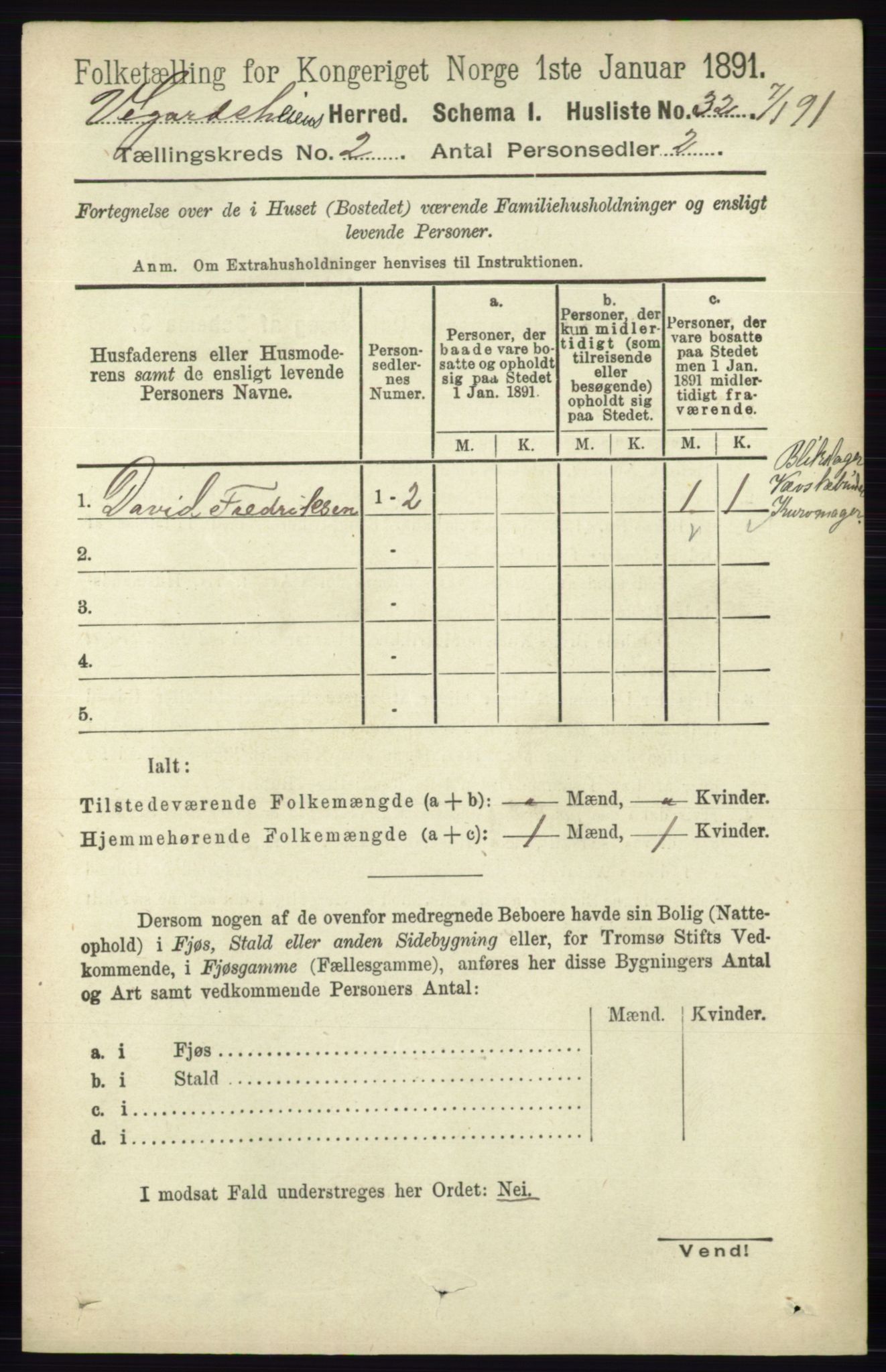 RA, 1891 census for 0912 Vegårshei, 1891, p. 355