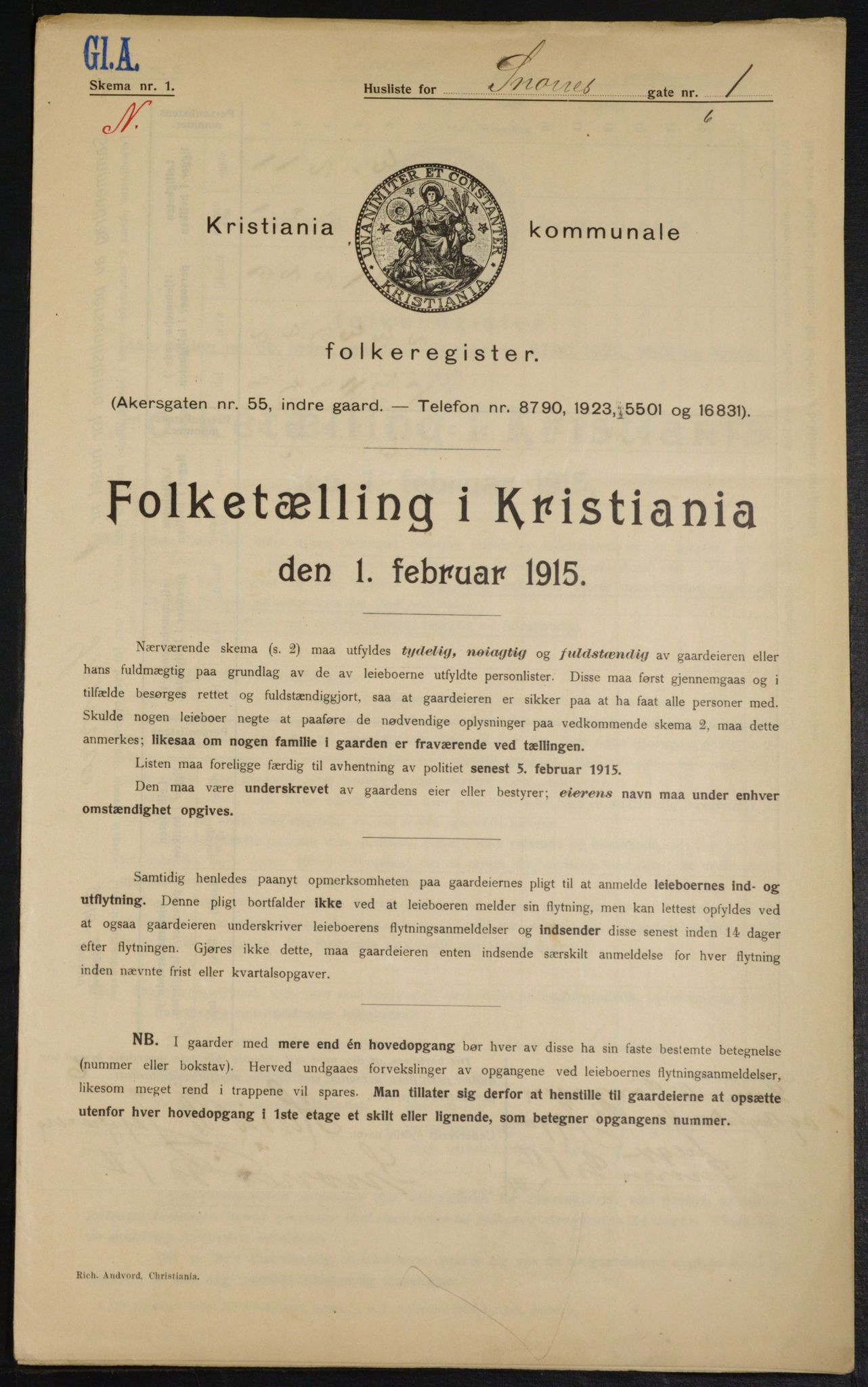 OBA, Municipal Census 1915 for Kristiania, 1915, p. 97976