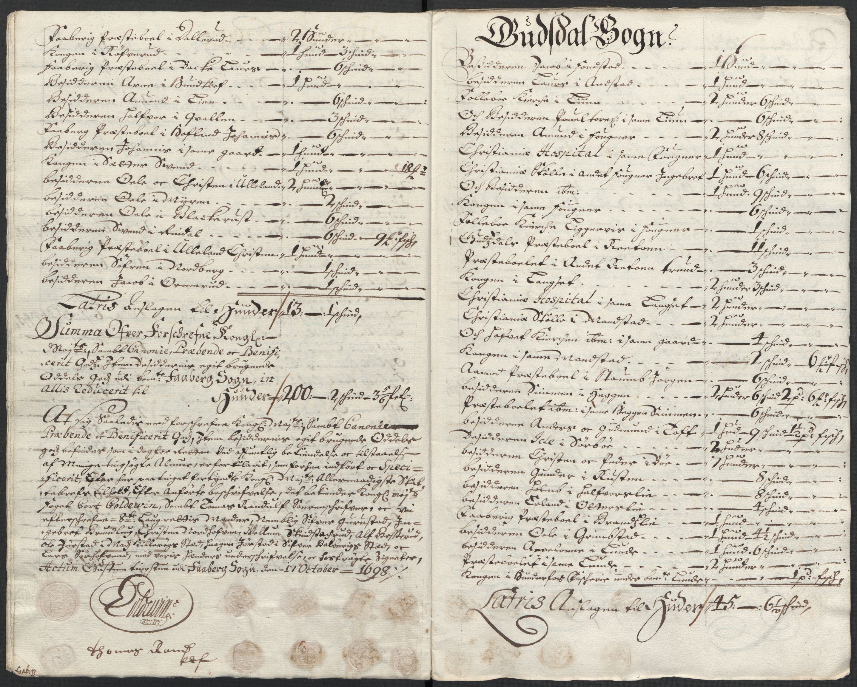 Rentekammeret inntil 1814, Reviderte regnskaper, Fogderegnskap, AV/RA-EA-4092/R17/L1171: Fogderegnskap Gudbrandsdal, 1698, p. 173