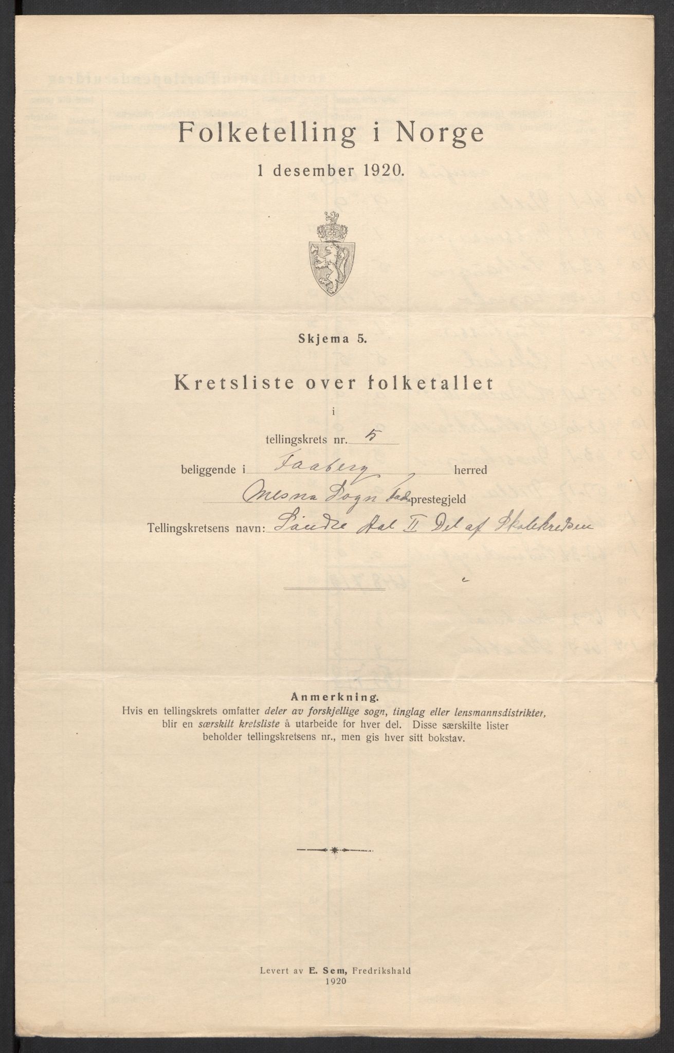 SAH, 1920 census for Fåberg, 1920, p. 39