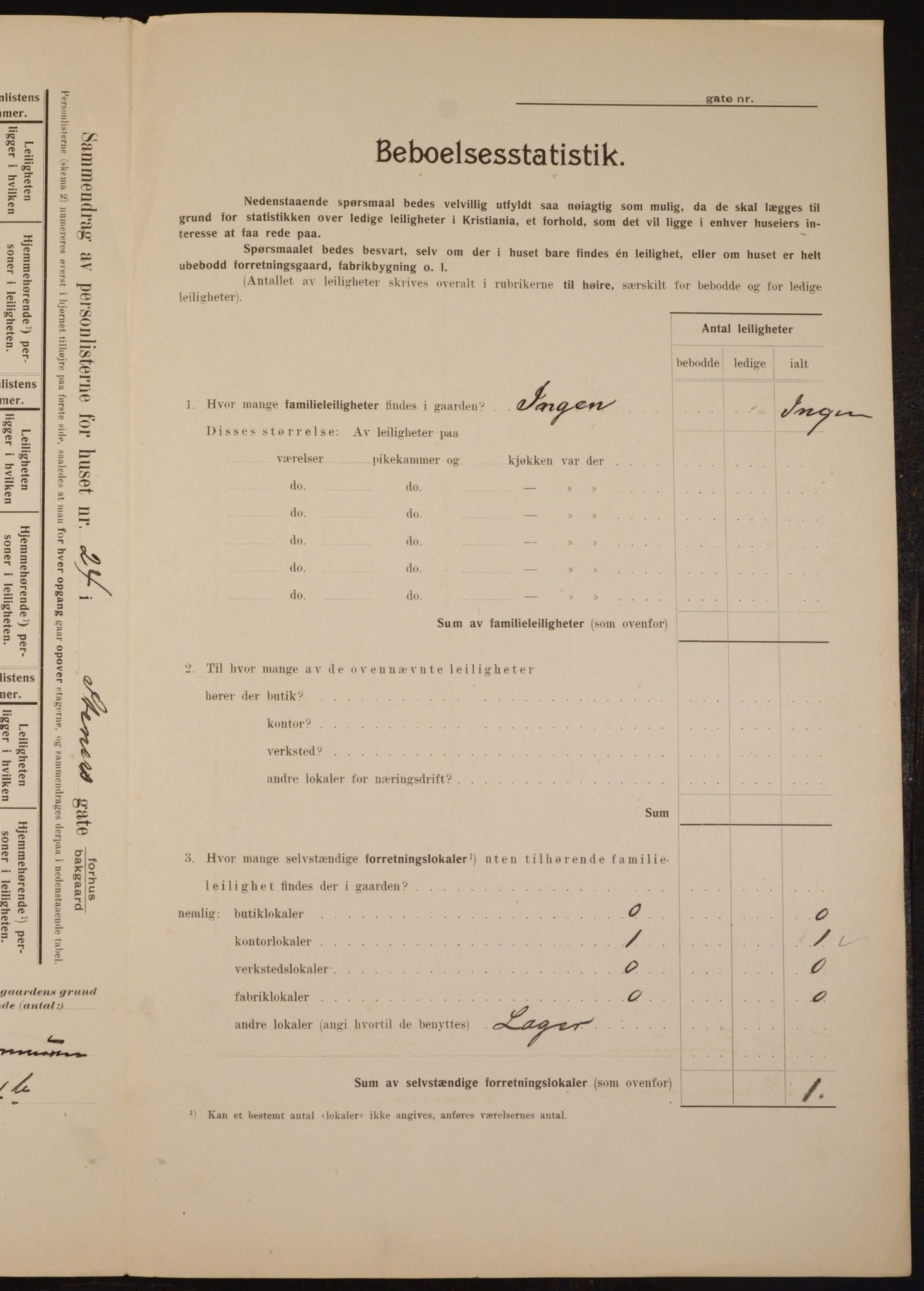 OBA, Municipal Census 1910 for Kristiania, 1910, p. 96441