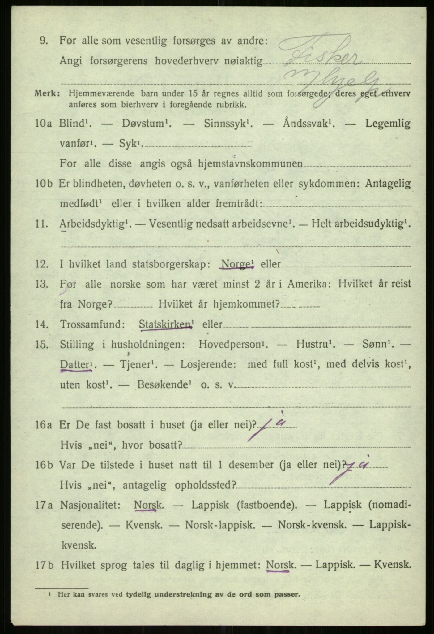 SATØ, 1920 census for Helgøy, 1920, p. 1480