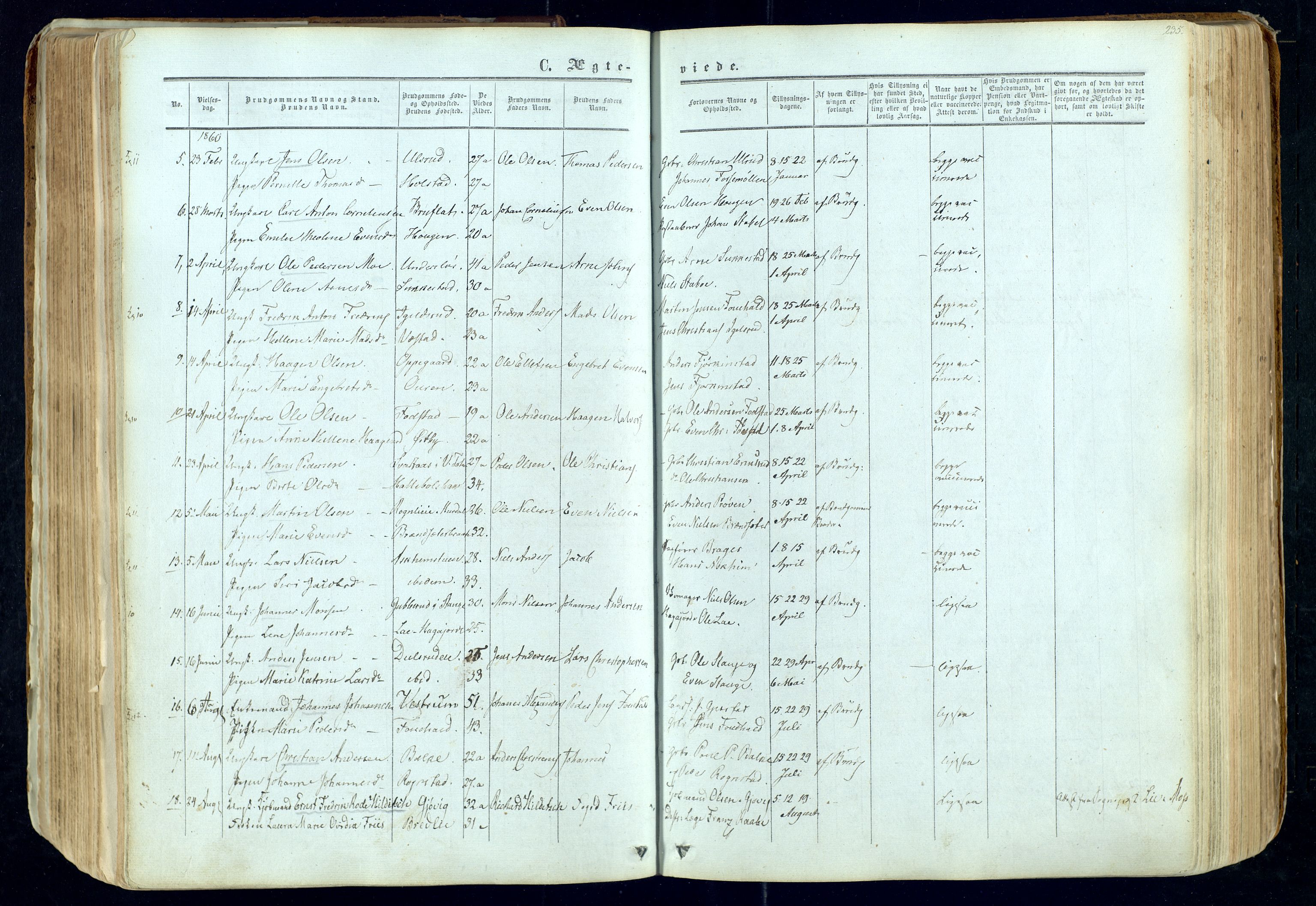 Østre Toten prestekontor, SAH/PREST-104/H/Ha/Haa/L0004: Parish register (official) no. 4, 1857-1865, p. 235
