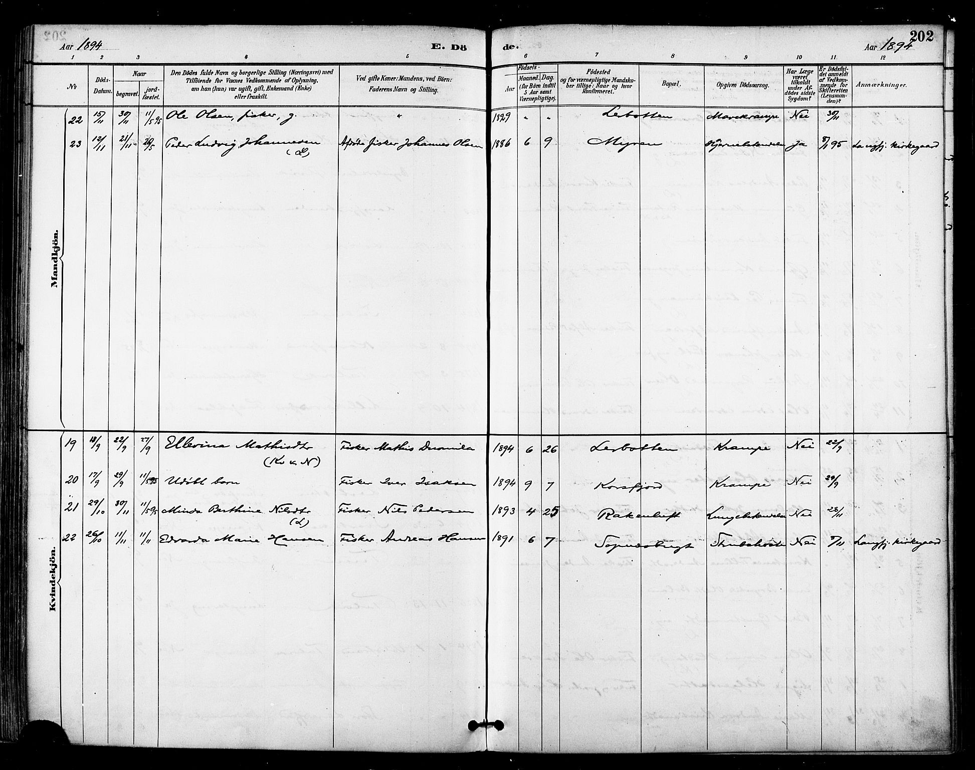 Talvik sokneprestkontor, AV/SATØ-S-1337/H/Ha/L0013kirke: Parish register (official) no. 13, 1886-1897, p. 202