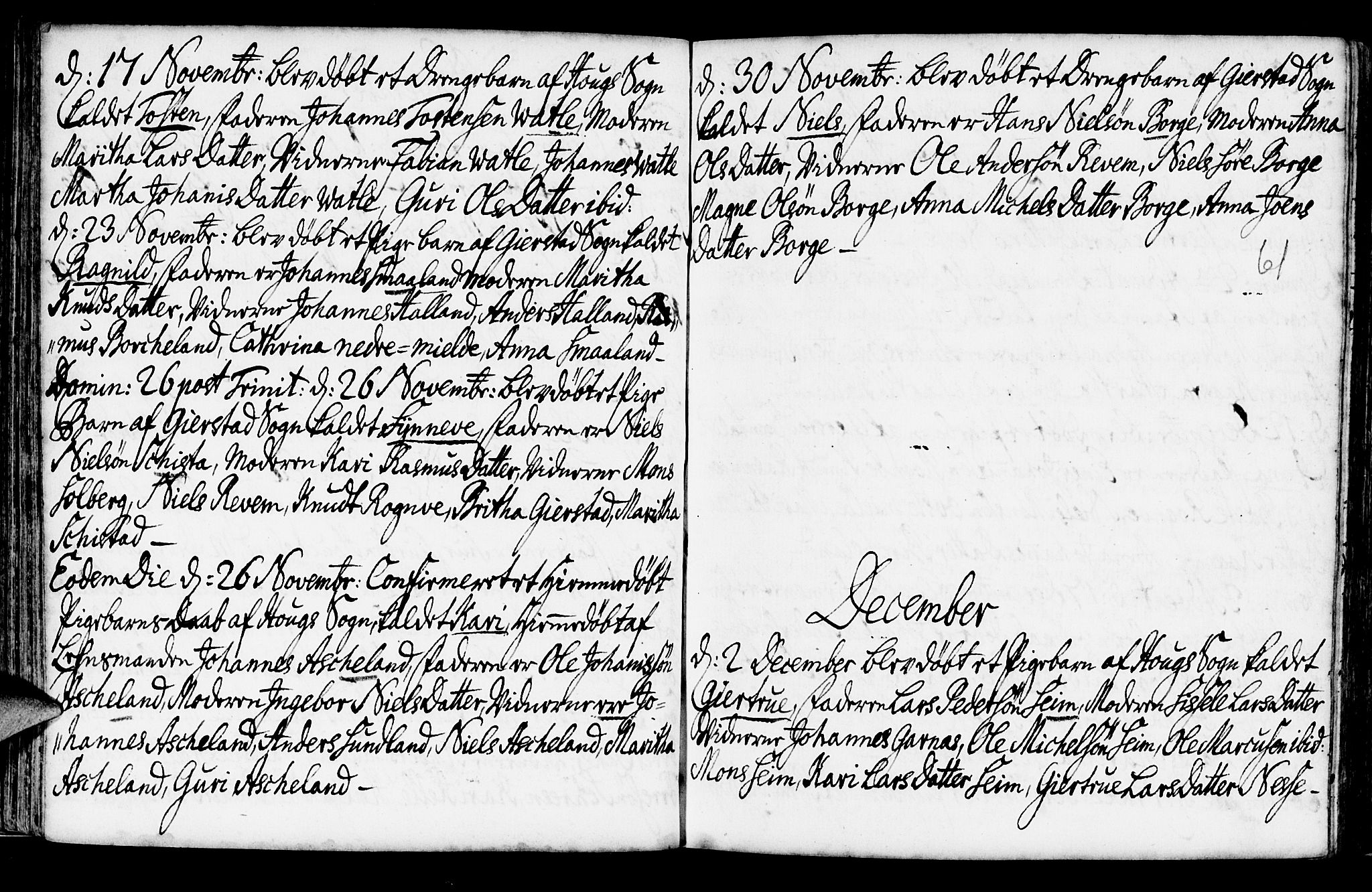Haus sokneprestembete, AV/SAB-A-75601/H/Haa: Parish register (official) no. A 6, 1748-1758, p. 61