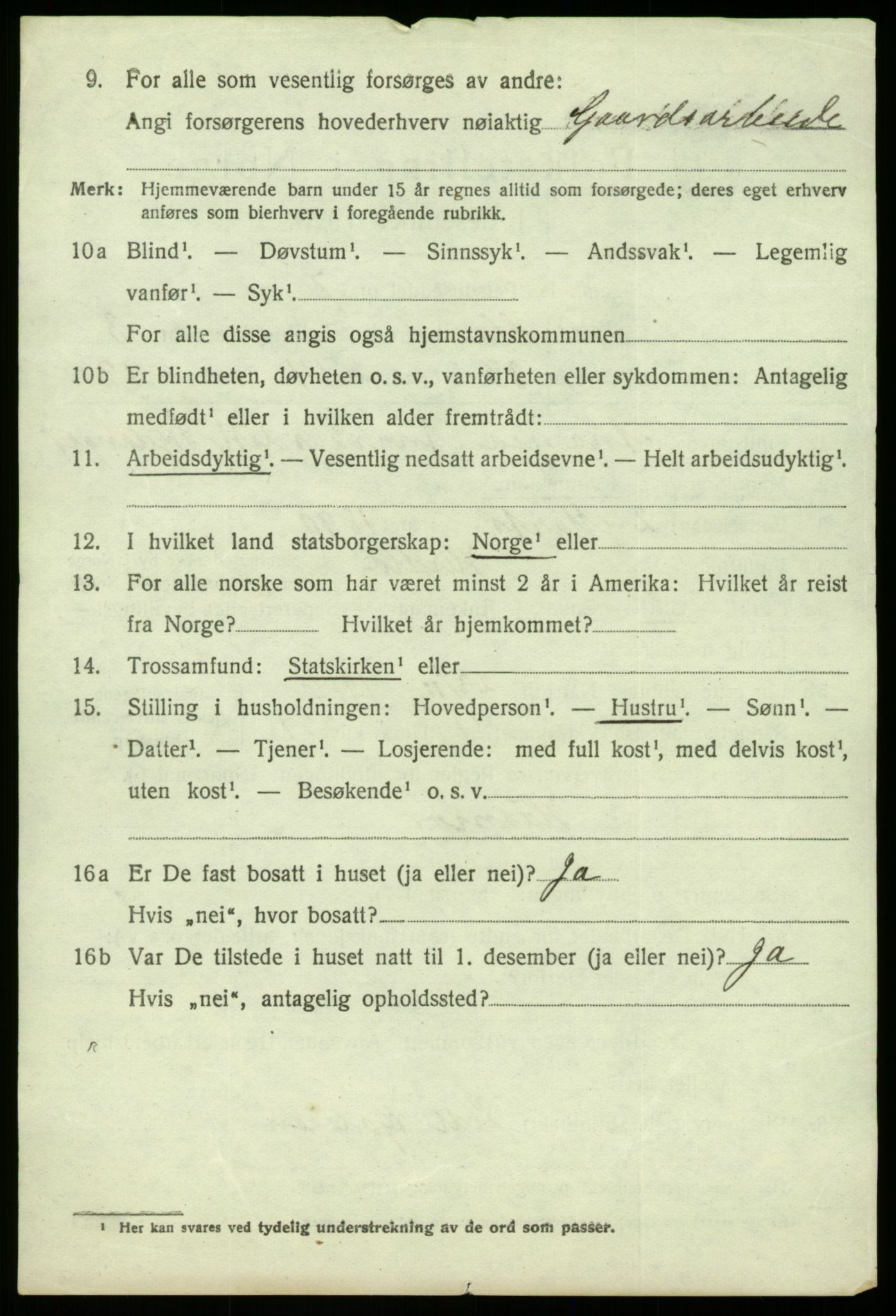 SAB, 1920 census for Herdla, 1920, p. 3302