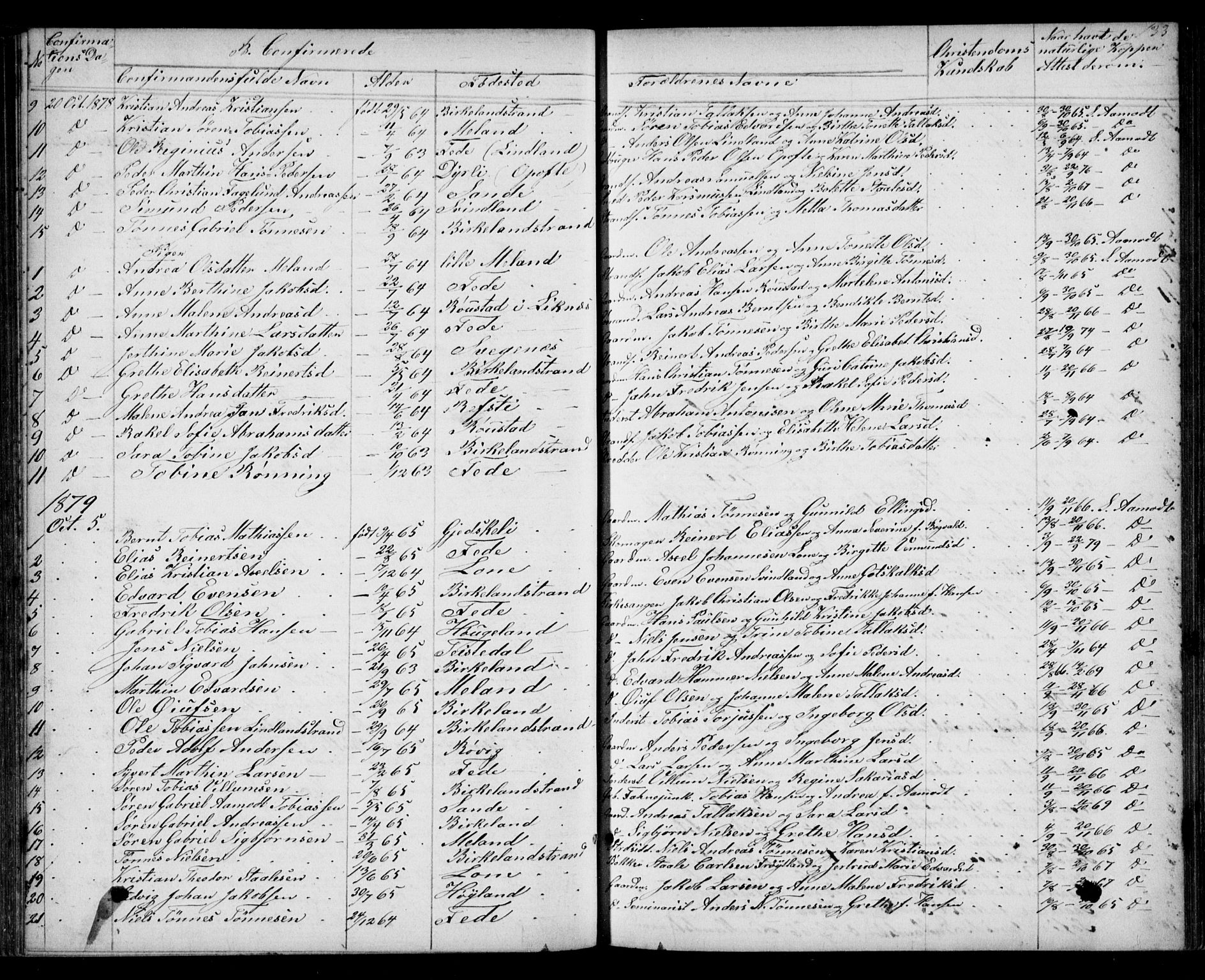 Kvinesdal sokneprestkontor, SAK/1111-0026/F/Fb/Fba/L0003: Parish register (copy) no. B 3, 1858-1893, p. 133