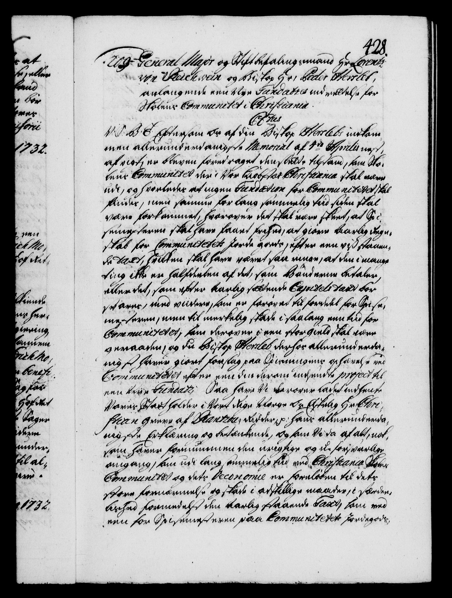 Danske Kanselli 1572-1799, AV/RA-EA-3023/F/Fc/Fca/Fcab/L0025: Norske tegnelser, 1730-1733, p. 428a