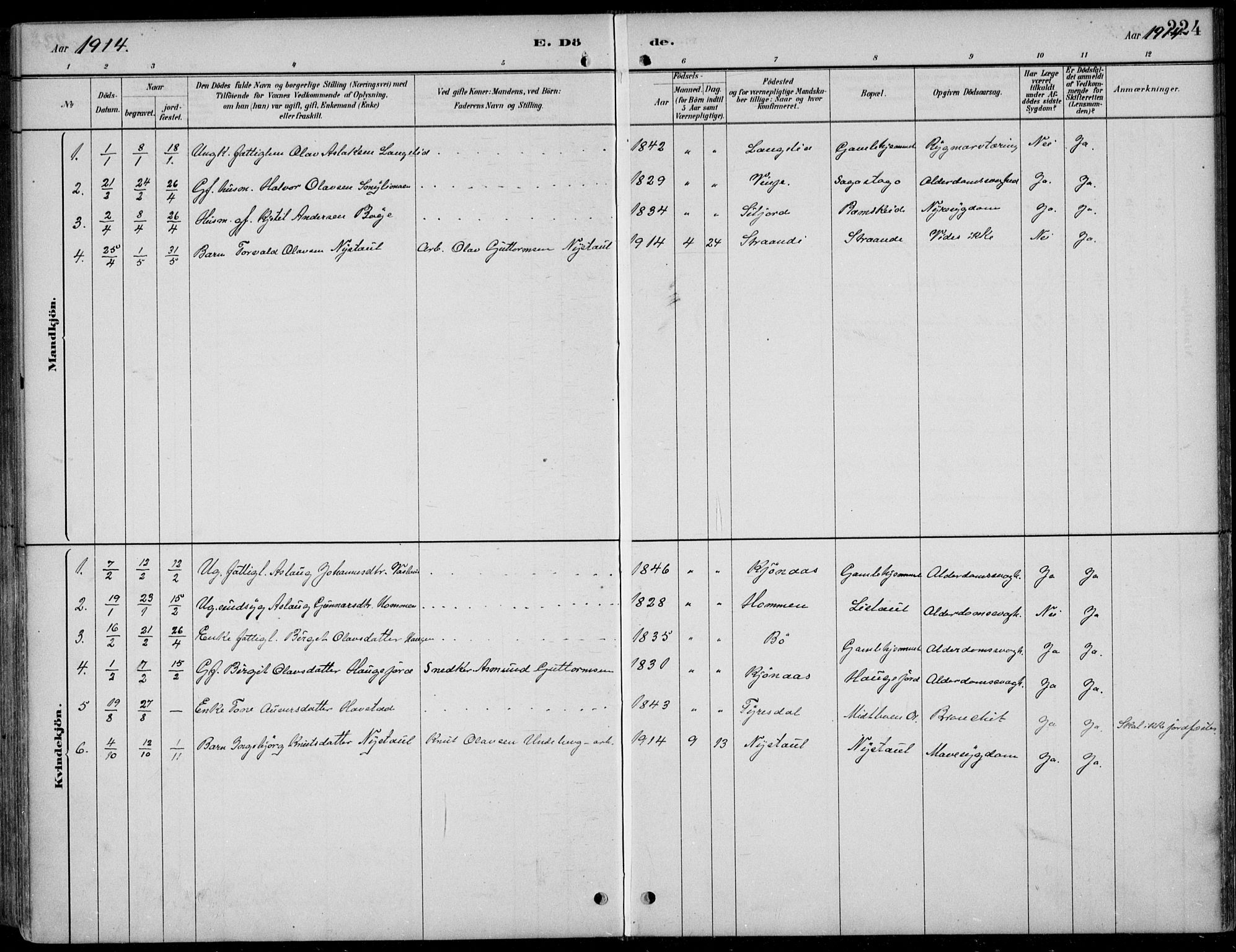 Kviteseid kirkebøker, AV/SAKO-A-276/F/Fb/L0002: Parish register (official) no. II 2, 1882-1916, p. 224