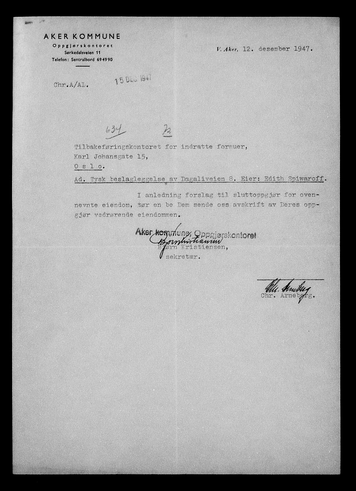 Justisdepartementet, Tilbakeføringskontoret for inndratte formuer, RA/S-1564/H/Hc/Hcc/L0982: --, 1945-1947, p. 181