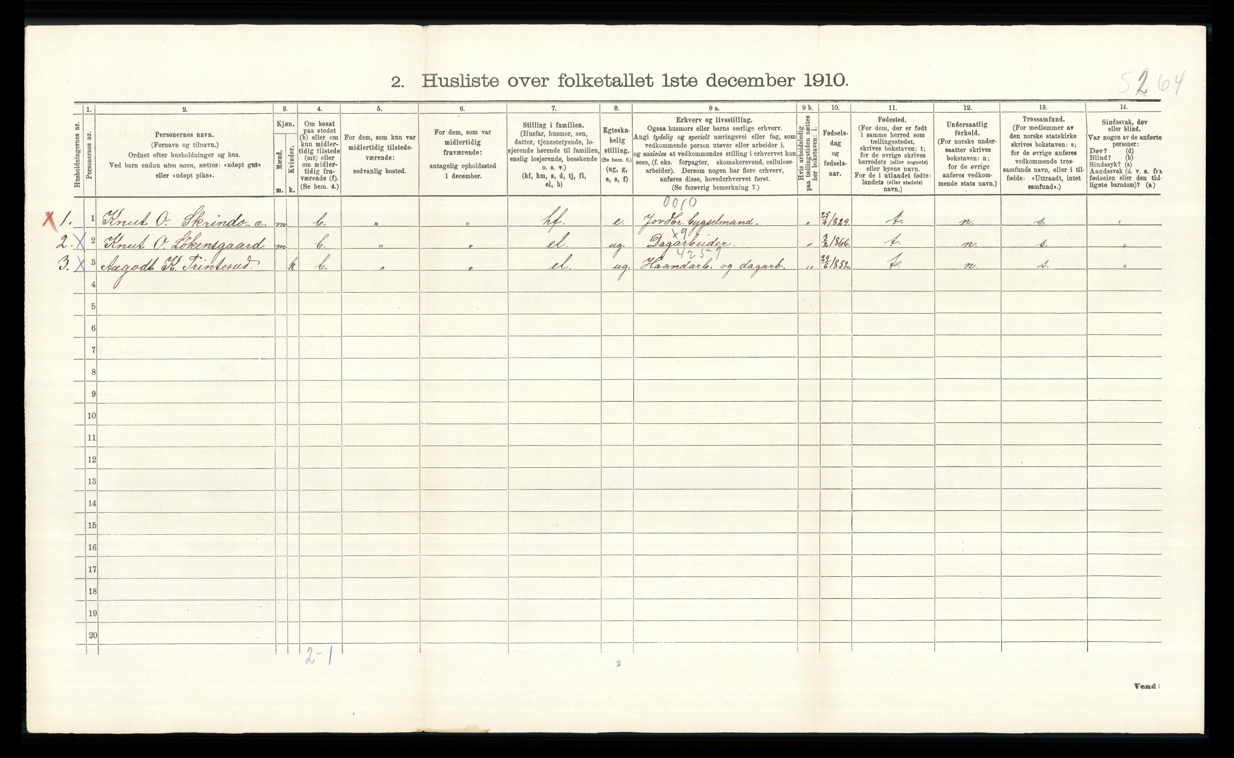 RA, 1910 census for Ål, 1910, p. 684