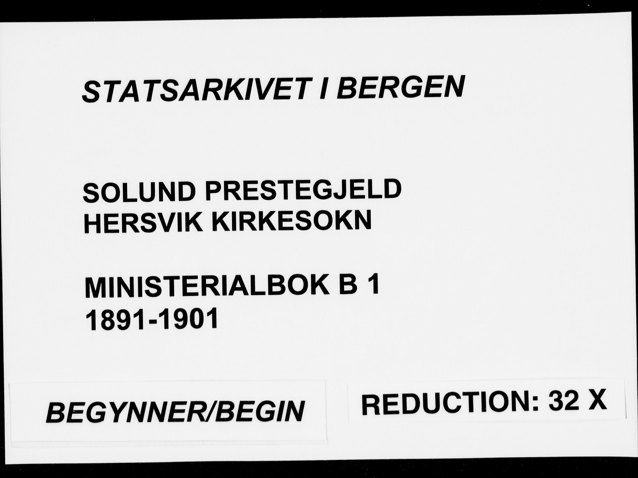 Solund sokneprestembete, AV/SAB-A-81401: Parish register (official) no. B  1, 1891-1901