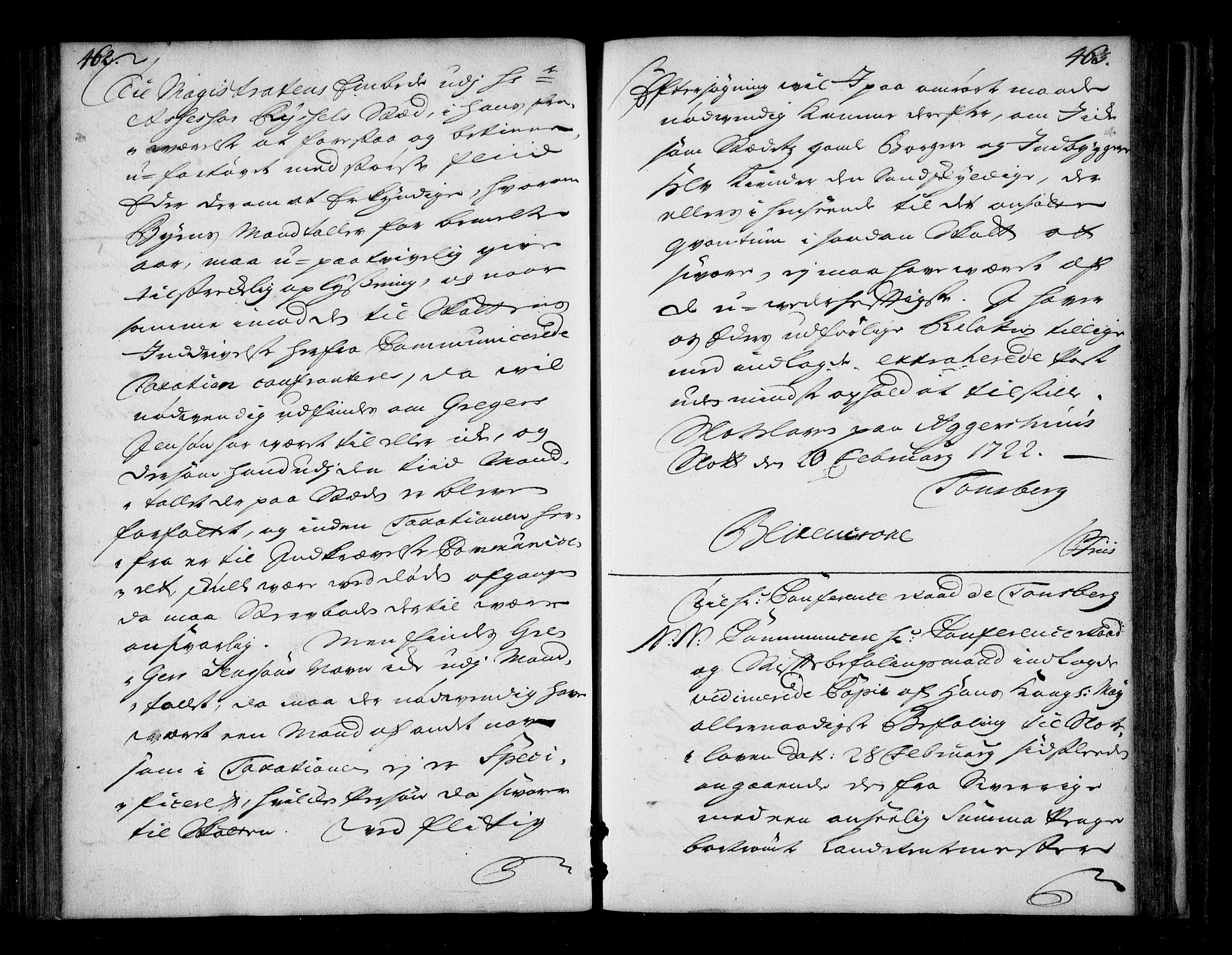 Stattholderembetet 1572-1771, AV/RA-EA-2870/Bd/L0013: Ordreprotokoll, 1720-1722, p. 462-463