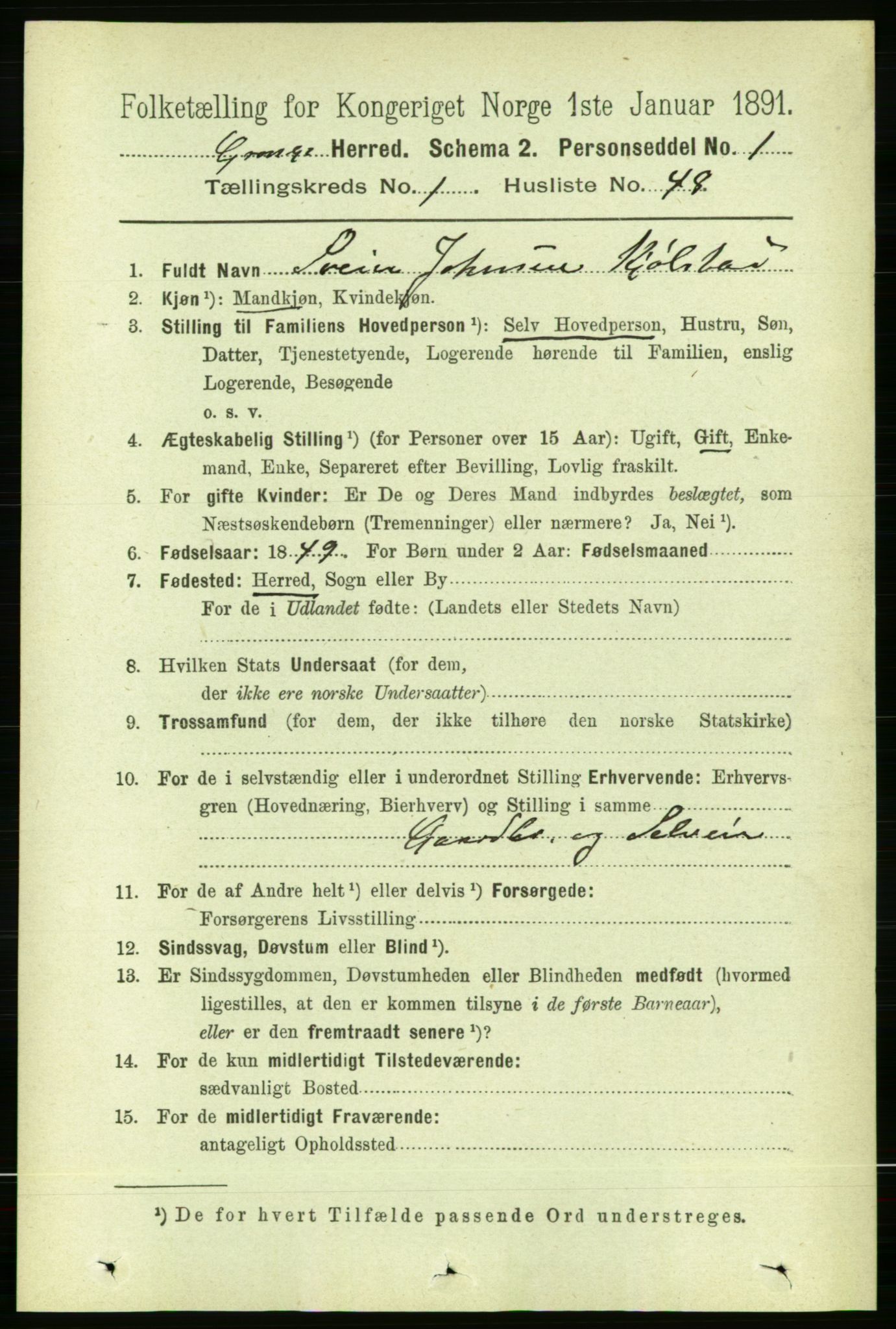 RA, 1891 census for 1742 Grong, 1891, p. 417