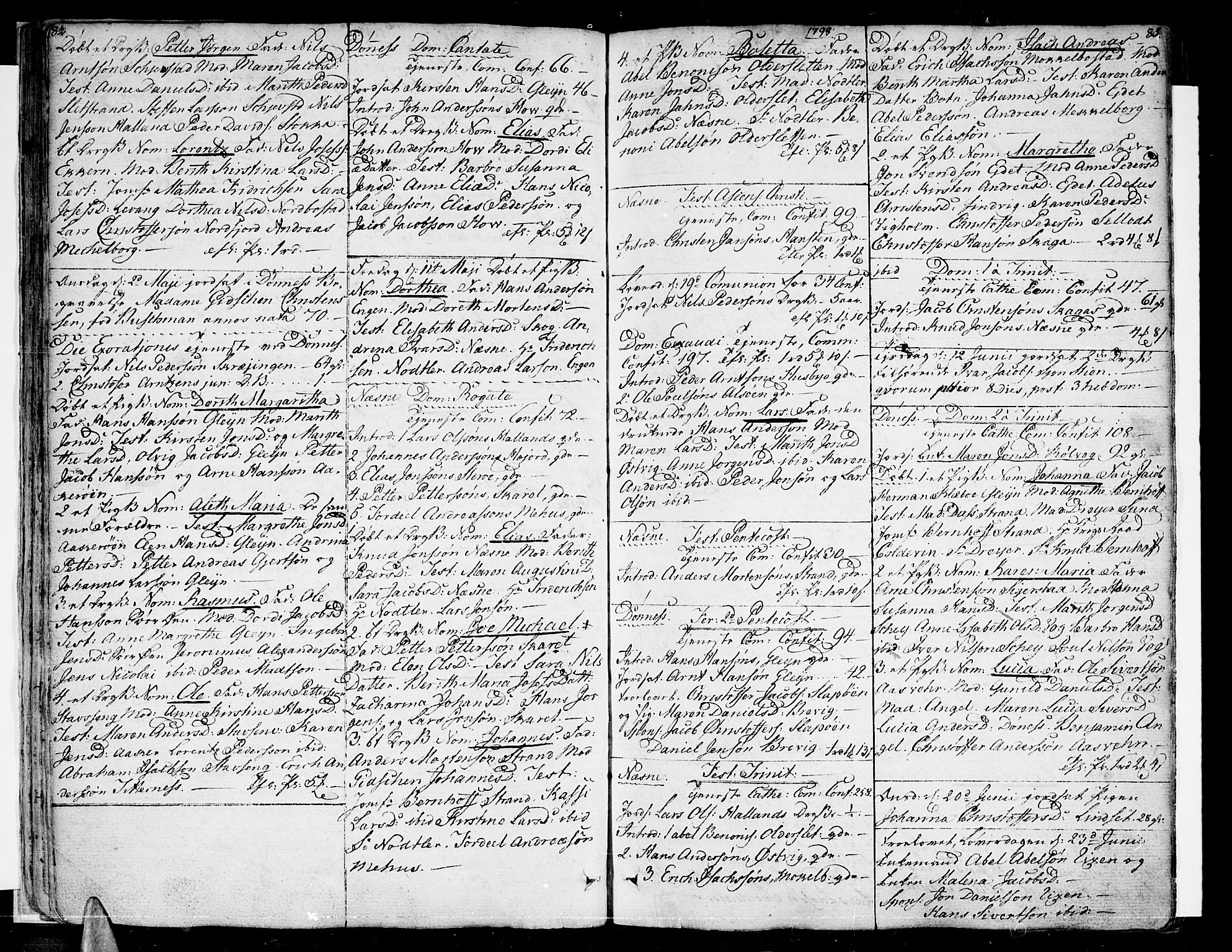 Ministerialprotokoller, klokkerbøker og fødselsregistre - Nordland, AV/SAT-A-1459/838/L0545: Parish register (official) no. 838A04, 1791-1820, p. 84-85