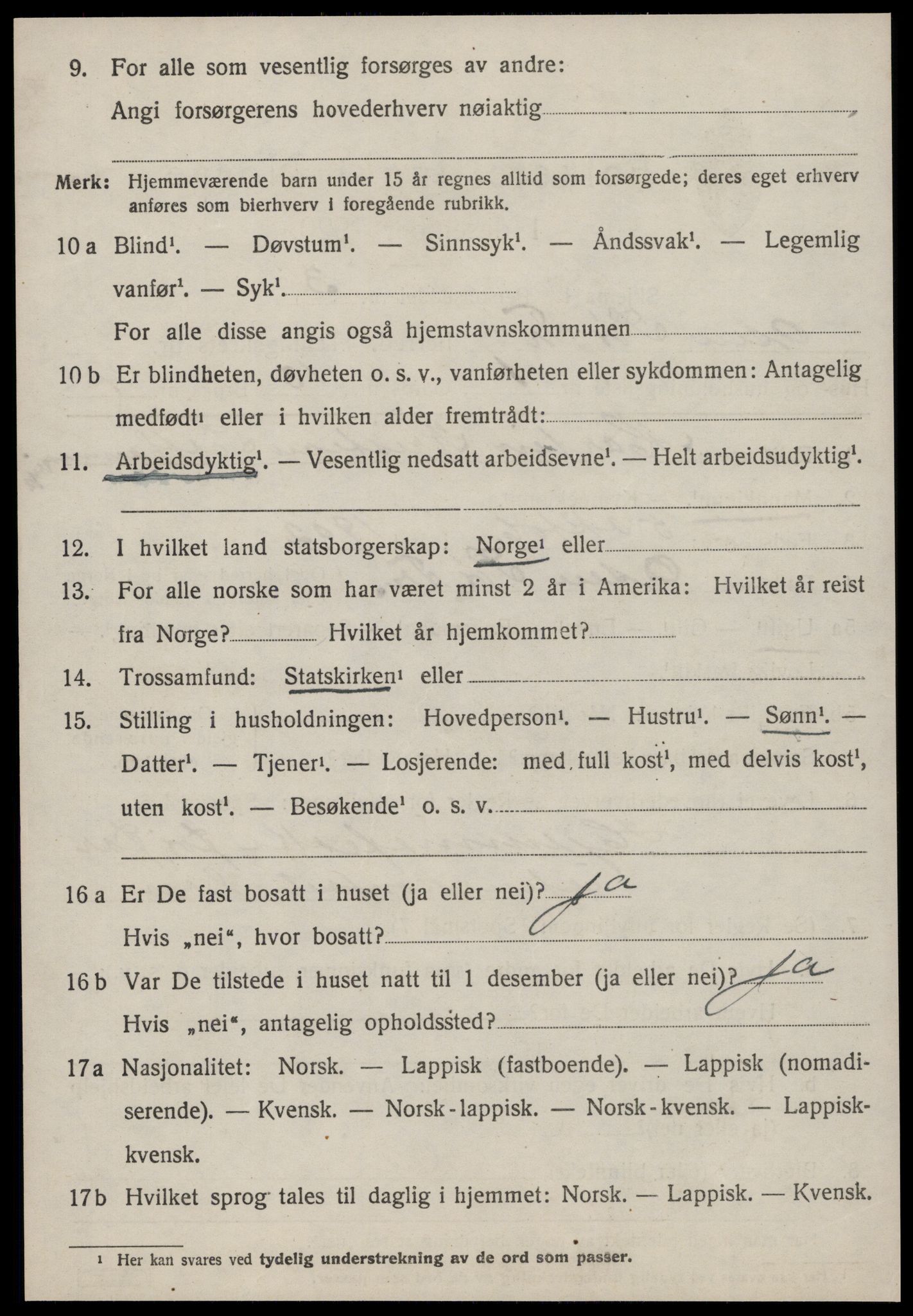 SAT, 1920 census for Osen, 1920, p. 1568