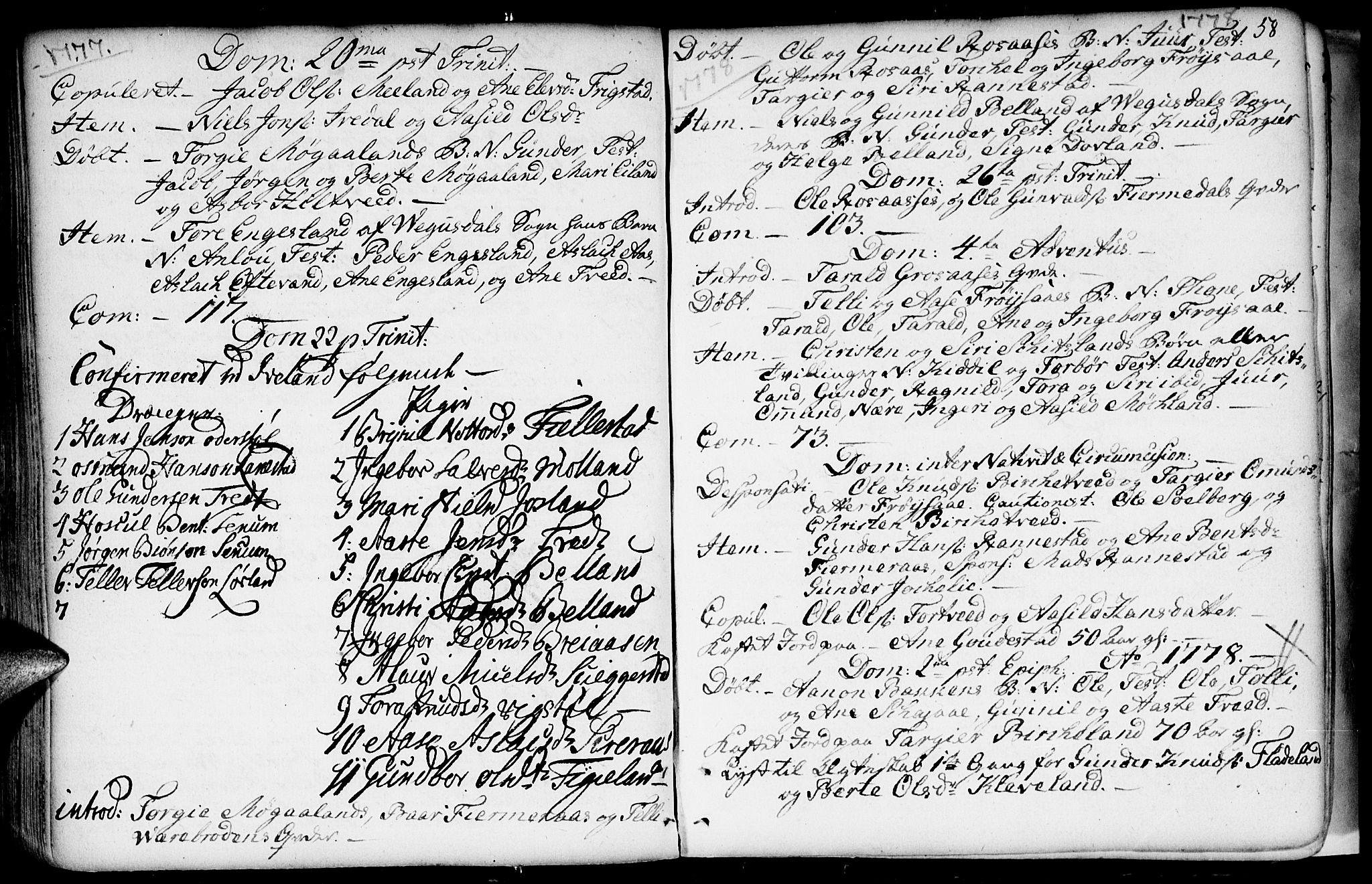 Evje sokneprestkontor, AV/SAK-1111-0008/F/Fa/Fac/L0002: Parish register (official) no. A 2, 1765-1816, p. 58