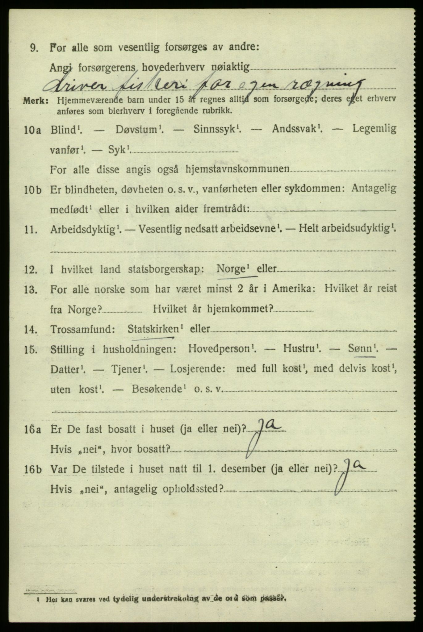 SAB, 1920 census for Austrheim, 1920, p. 5421