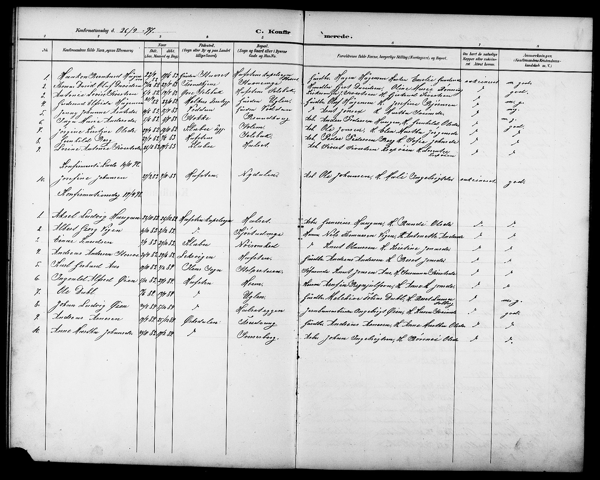 Ministerialprotokoller, klokkerbøker og fødselsregistre - Sør-Trøndelag, SAT/A-1456/611/L0355: Parish register (copy) no. 611C03, 1897-1914