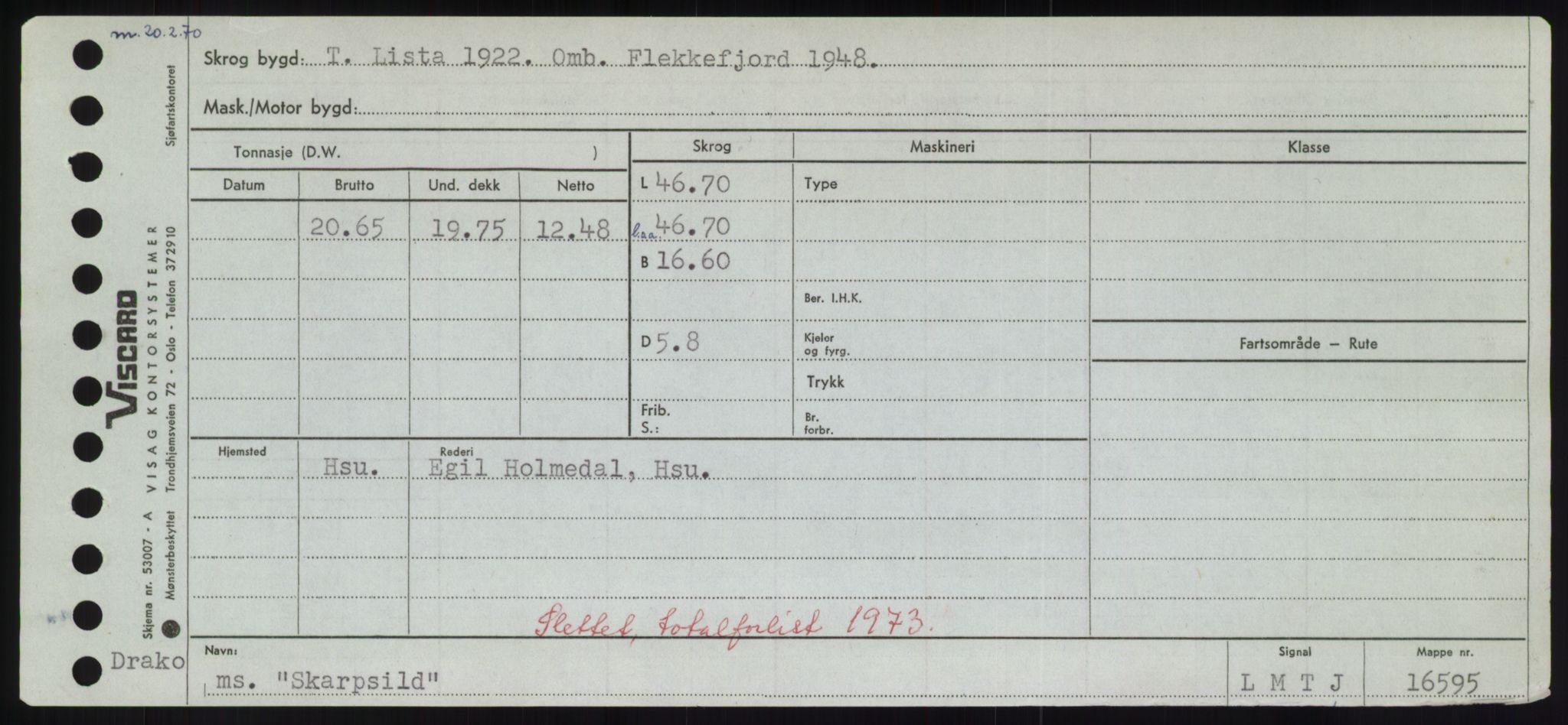 Sjøfartsdirektoratet med forløpere, Skipsmålingen, RA/S-1627/H/Hd/L0034: Fartøy, Sk-Slå, p. 71