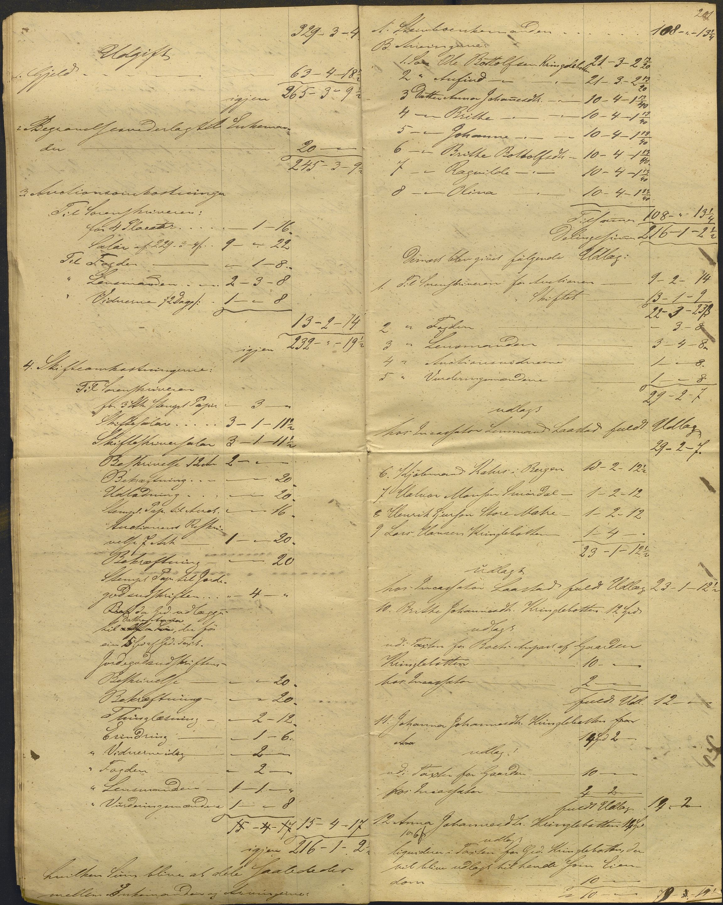 Nordhordland sorenskrivar, AV/SAB-A-2901/1/H/Hd/Hdb/L0001: Konsept til utlodningar, 1850-1852, p. 225