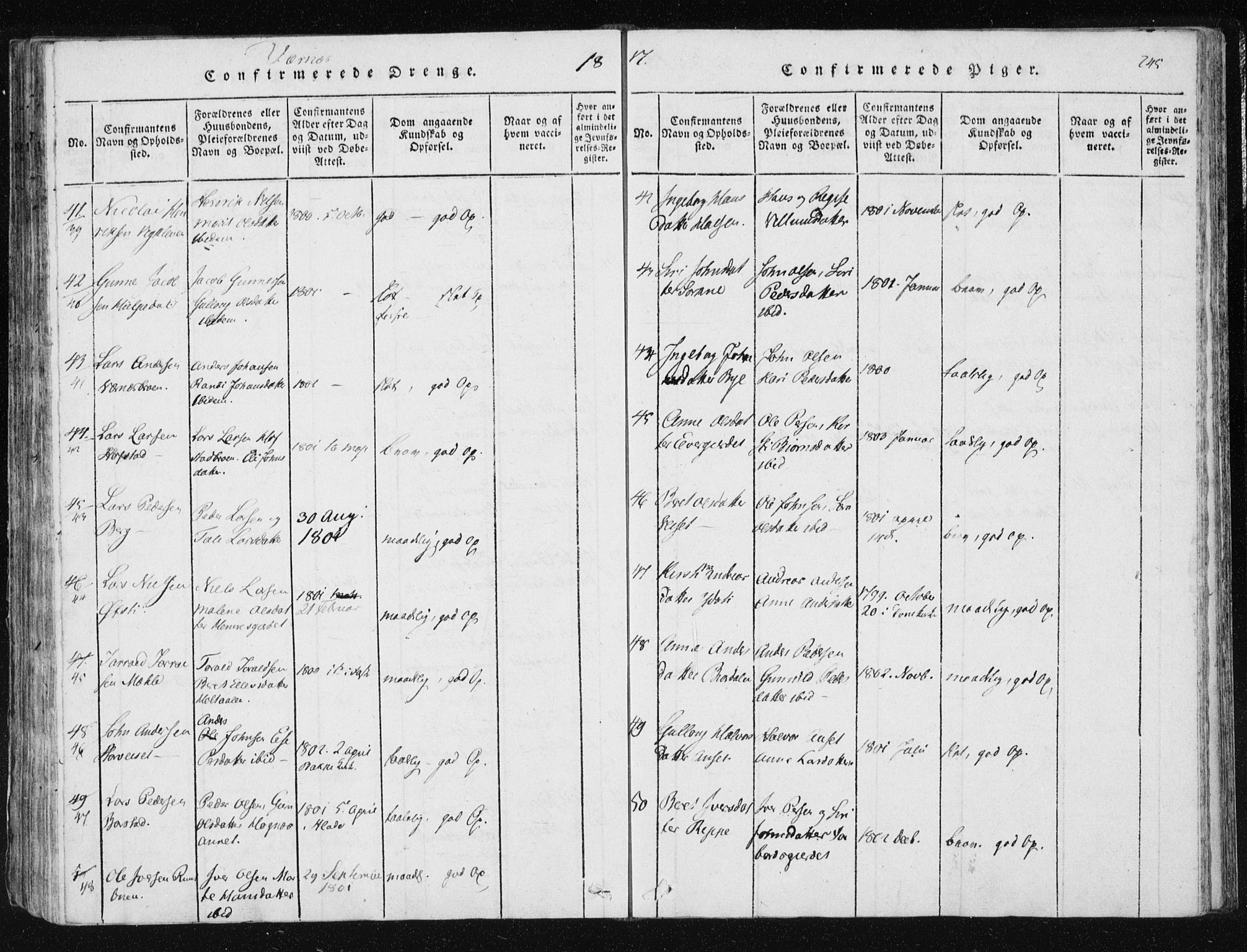 Ministerialprotokoller, klokkerbøker og fødselsregistre - Nord-Trøndelag, AV/SAT-A-1458/709/L0061: Parish register (official) no. 709A08 /1, 1815-1819, p. 245