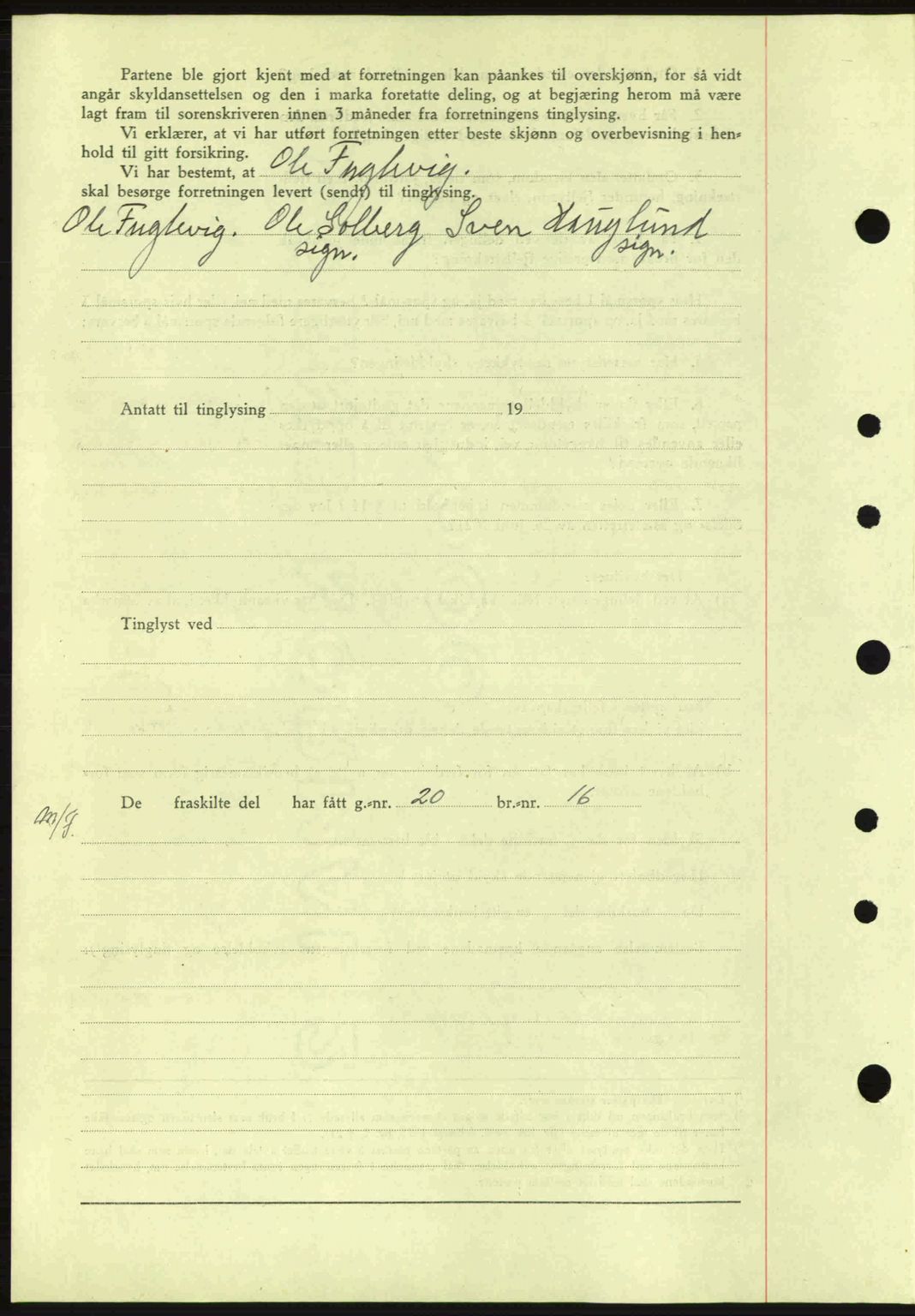 Idd og Marker sorenskriveri, AV/SAO-A-10283/G/Gb/Gbb/L0006: Mortgage book no. A6, 1943-1944, Diary no: : 1306/1943