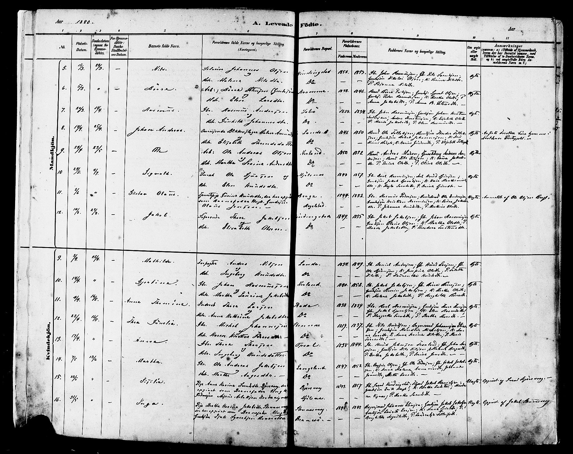 Finnøy sokneprestkontor, AV/SAST-A-101825/H/Ha/Haa/L0010: Parish register (official) no. A 10, 1879-1890, p. 7