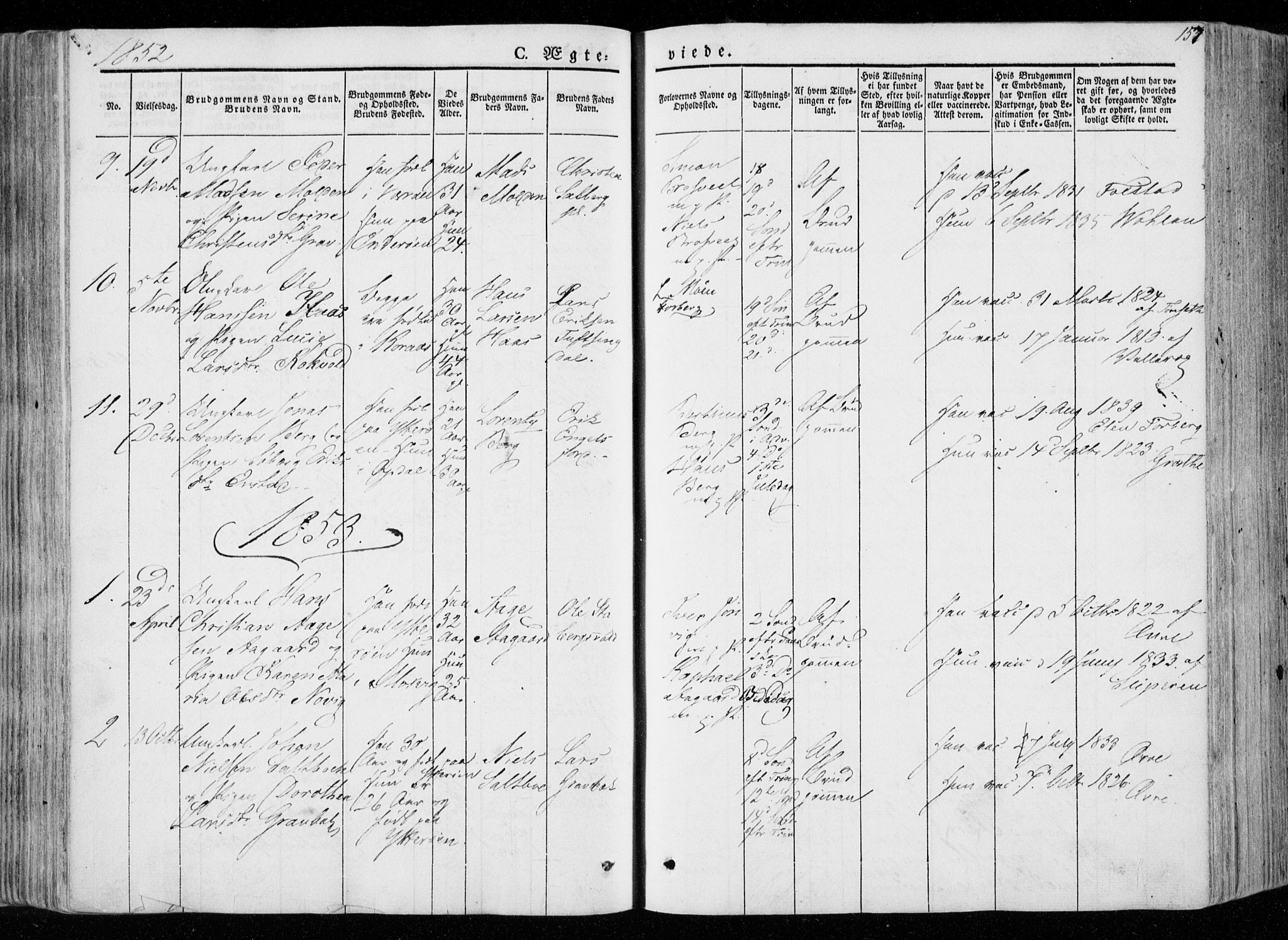 Ministerialprotokoller, klokkerbøker og fødselsregistre - Nord-Trøndelag, AV/SAT-A-1458/722/L0218: Parish register (official) no. 722A05, 1843-1868, p. 157