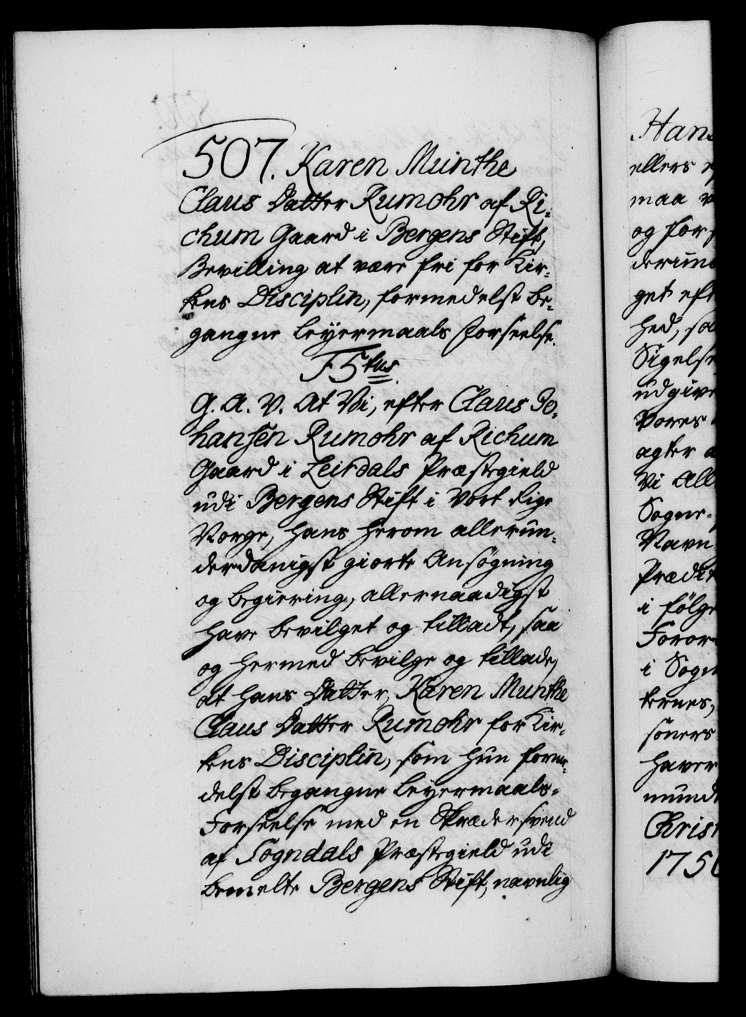 Danske Kanselli 1572-1799, AV/RA-EA-3023/F/Fc/Fca/Fcaa/L0039: Norske registre, 1755-1756, p. 800b