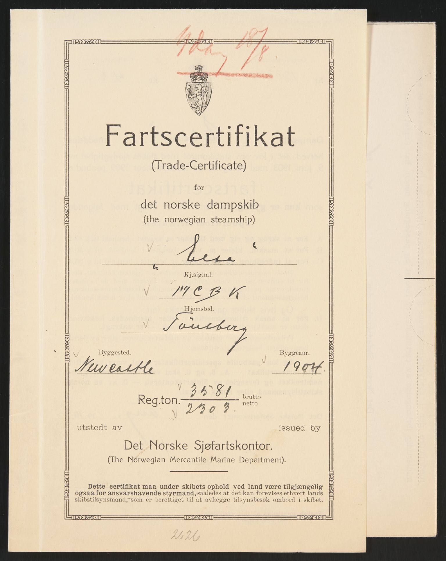 Sjøfartsdirektoratet med forløpere, skipsmapper slettede skip, RA/S-4998/F/Fa/L0292: --, 1869-1930, p. 359
