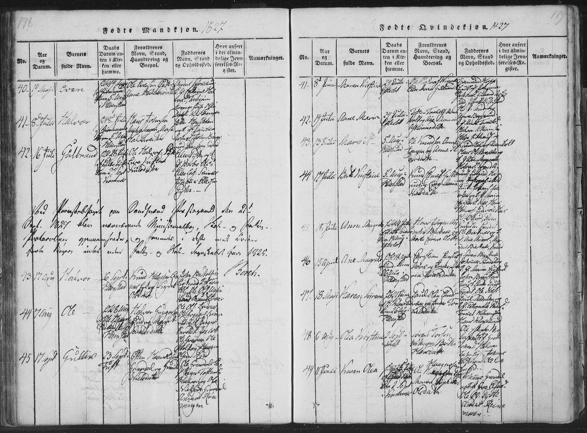 Sandsvær kirkebøker, AV/SAKO-A-244/F/Fa/L0004: Parish register (official) no. I 4, 1817-1839, p. 178-179