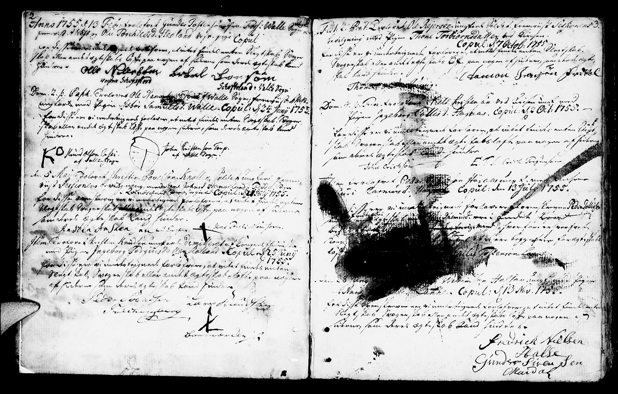 Mandal sokneprestkontor, SAK/1111-0030/F/Fa/Faa/L0006: Parish register (official) no. A 6, 1755-1783, p. 2-3