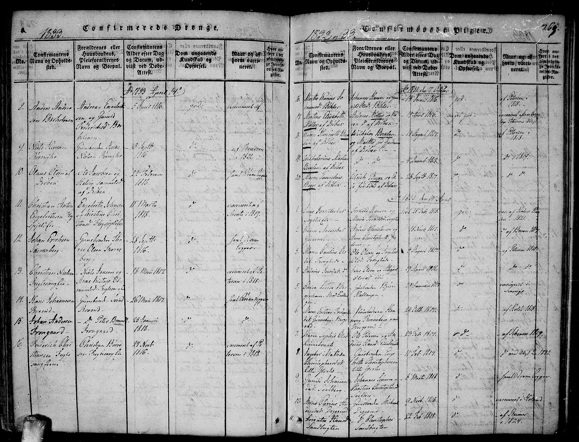 Drøbak prestekontor Kirkebøker, SAO/A-10142a/F/Fa/L0001: Parish register (official) no. I 1, 1816-1842, p. 269
