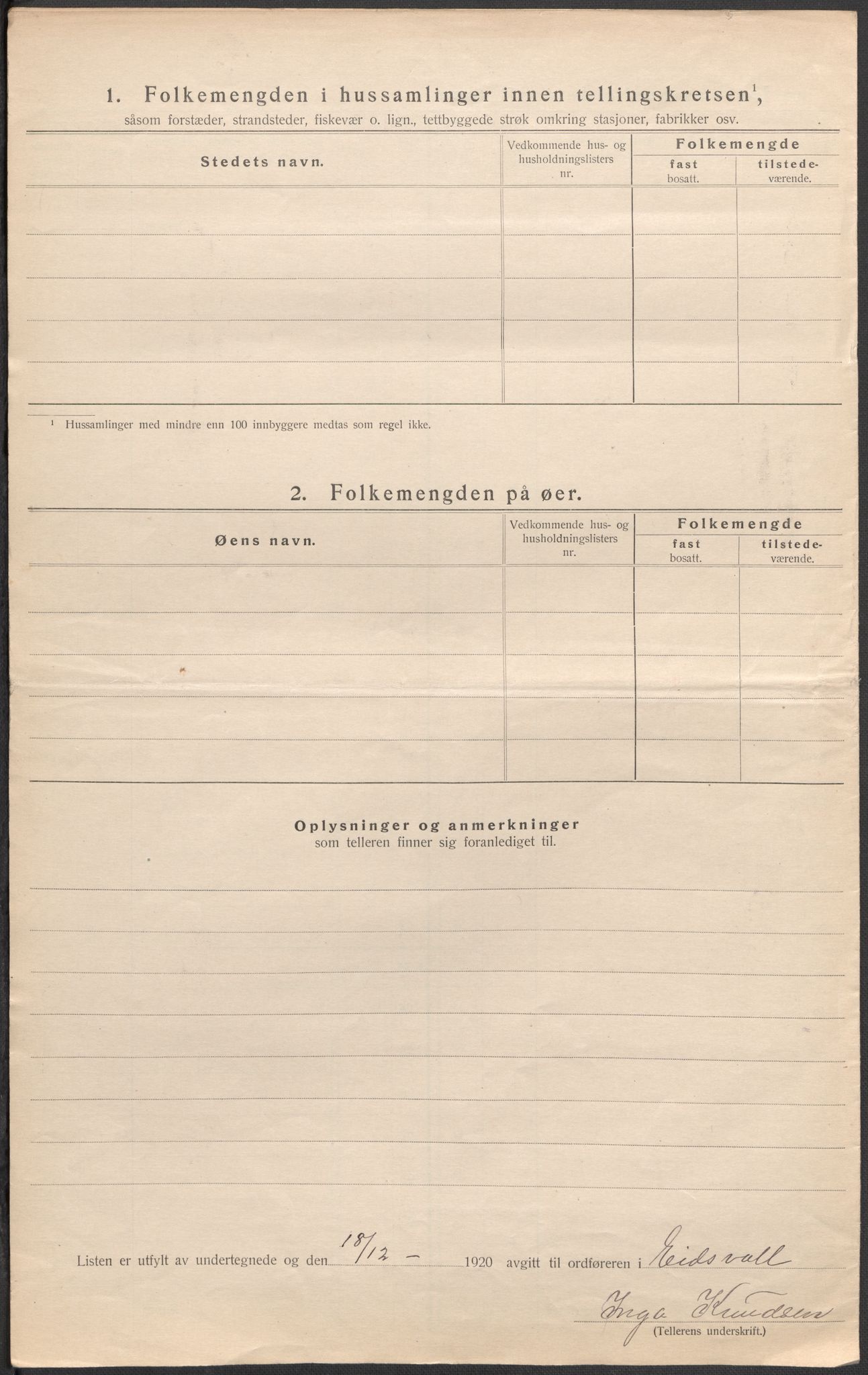 SAO, 1920 census for Eidsvoll, 1920, p. 43