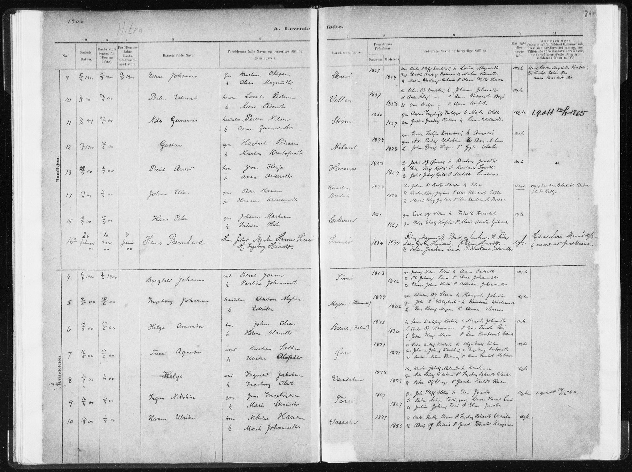 Ministerialprotokoller, klokkerbøker og fødselsregistre - Sør-Trøndelag, SAT/A-1456/634/L0533: Parish register (official) no. 634A09, 1882-1901, p. 70