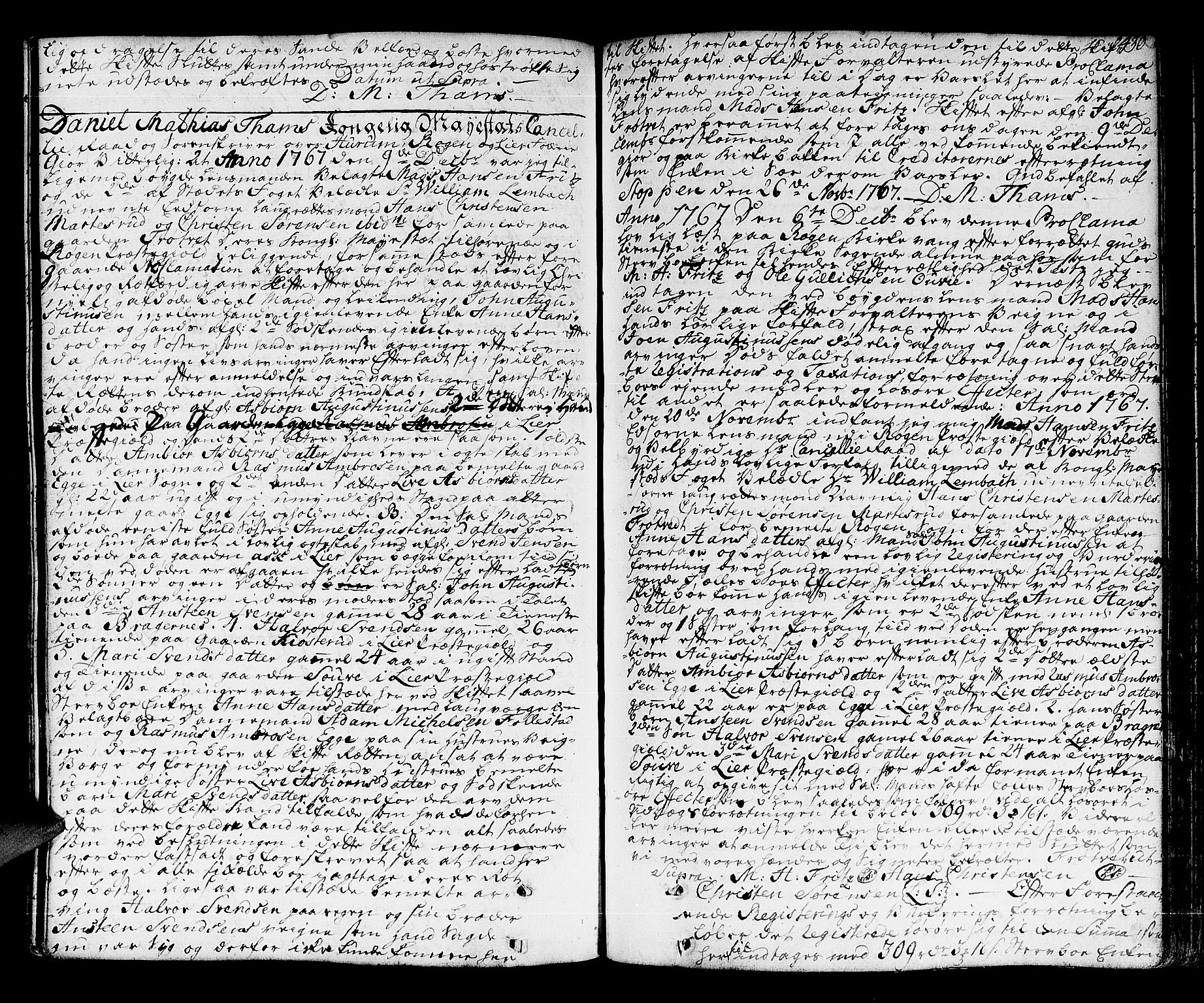Lier, Røyken og Hurum sorenskriveri, SAKO/A-89/H/Hc/L0005: Skifteprotokoll, 1760-1774, p. 429b-430a