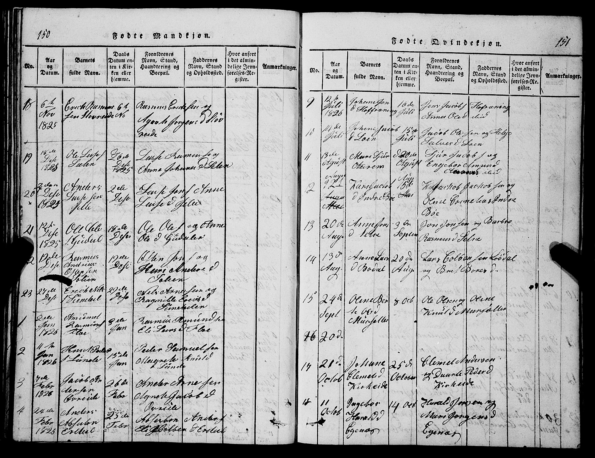 Stryn Sokneprestembete, AV/SAB-A-82501: Parish register (copy) no. C 1, 1801-1845, p. 150-151