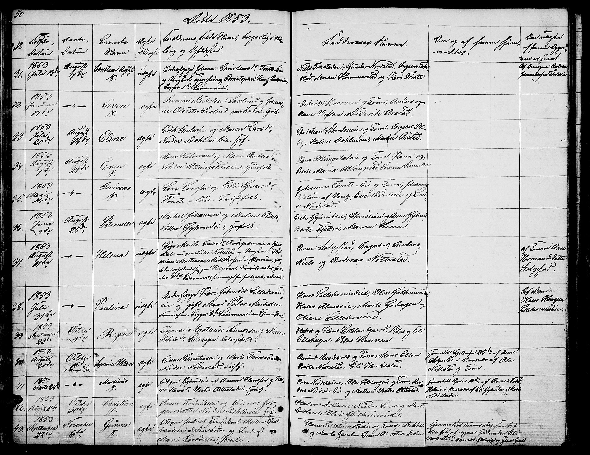 Stange prestekontor, AV/SAH-PREST-002/L/L0002: Parish register (copy) no. 2, 1838-1879, p. 50