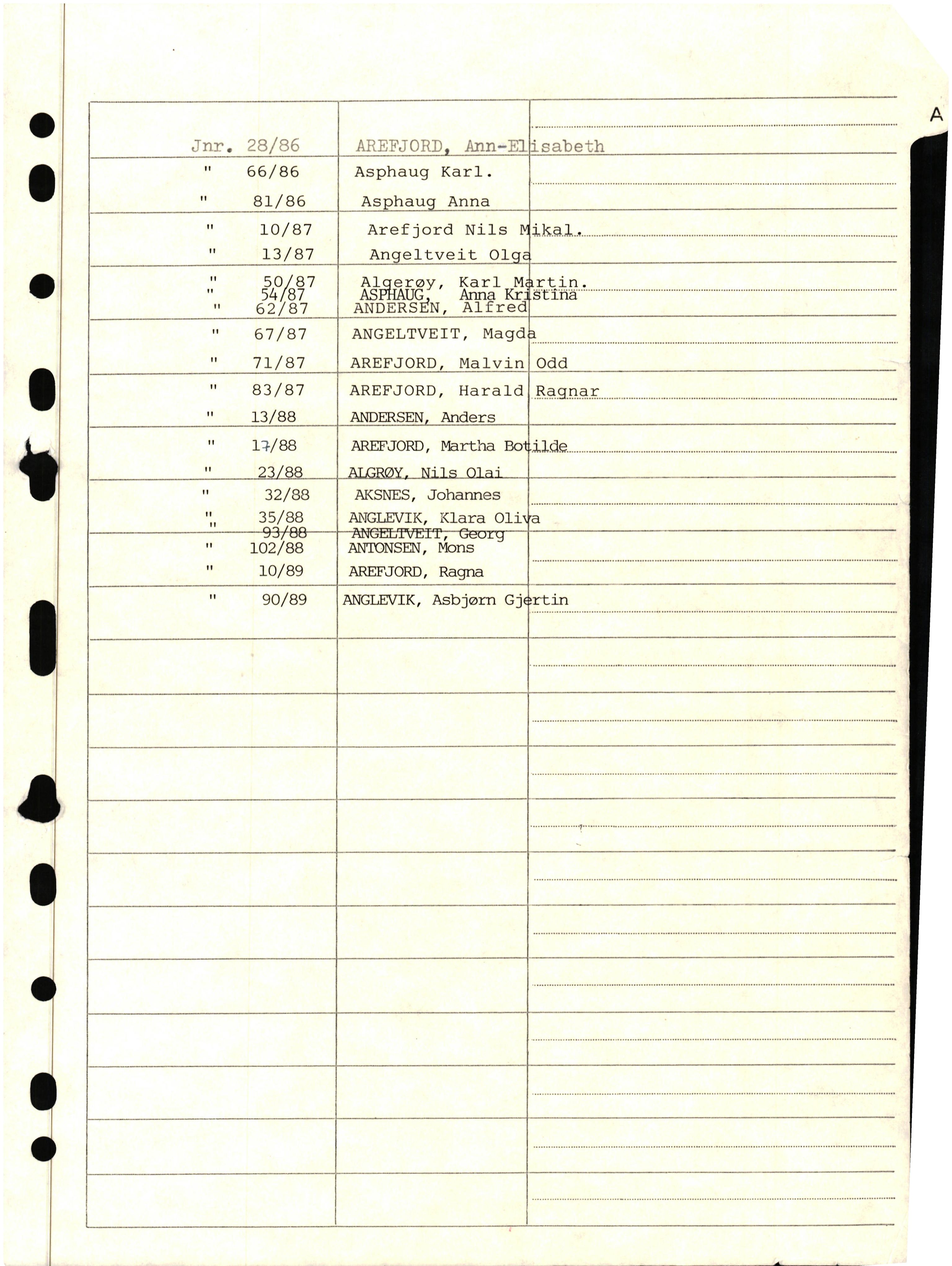 Lensmannen i Fjell og Sund, AV/SAB-A-100158/0006/L0006: Dødsfallprotokoll, 1983-1989