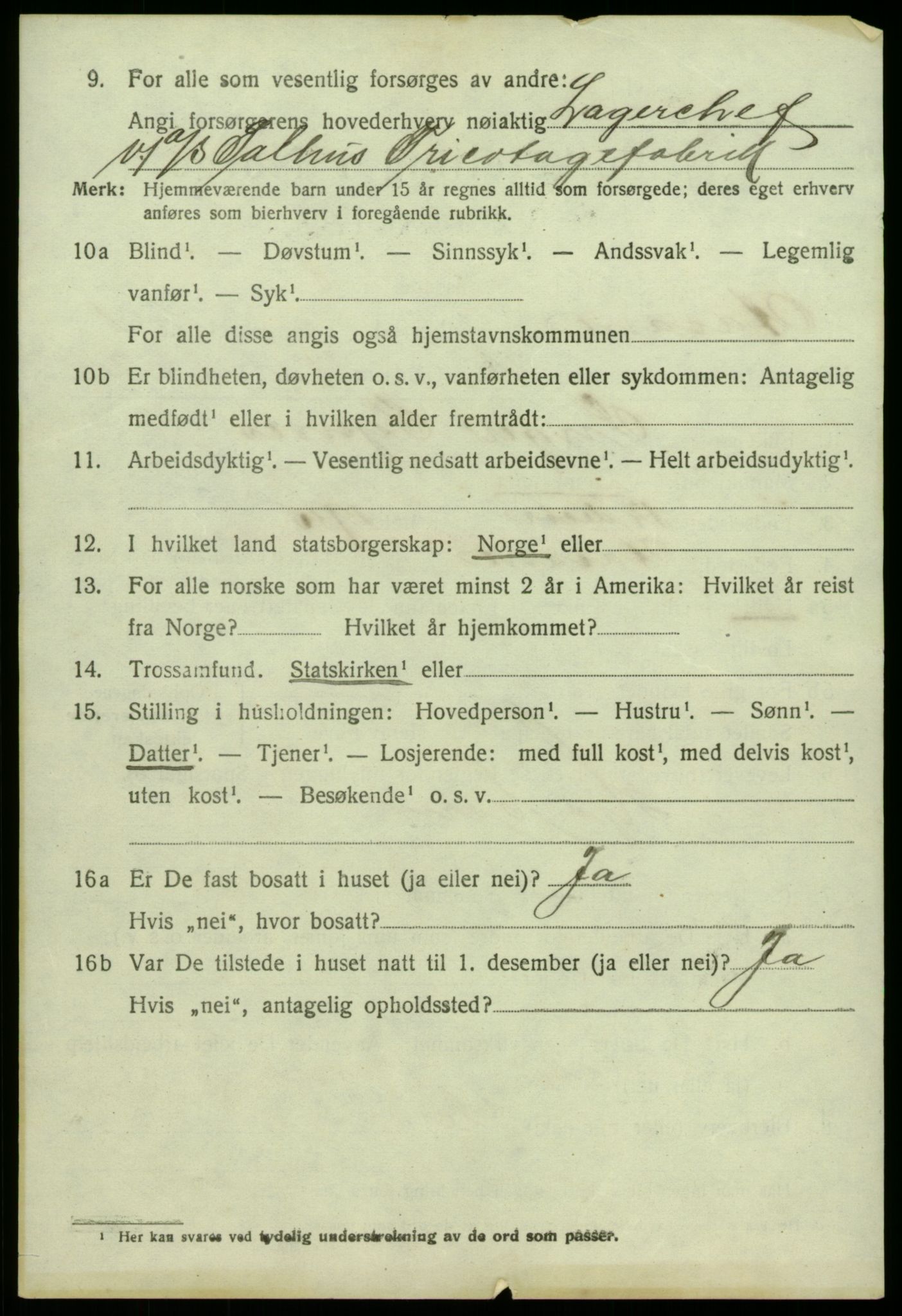 SAB, 1920 census for Åsane, 1920, p. 1224