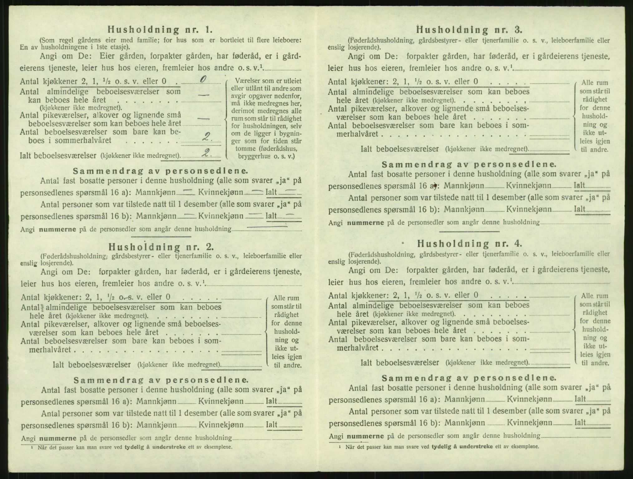 SAT, 1920 census for Aure, 1920, p. 219