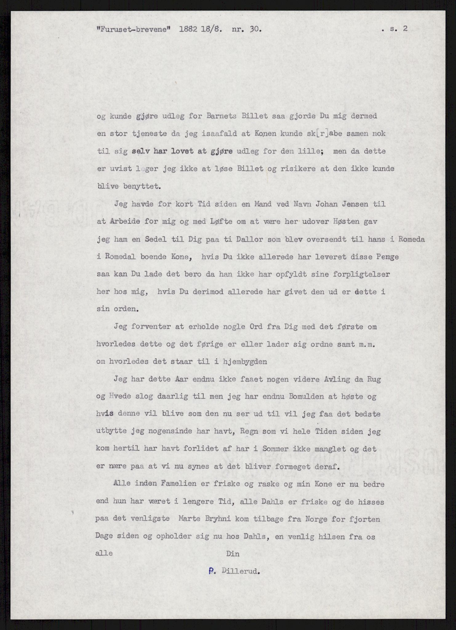 Samlinger til kildeutgivelse, Amerikabrevene, AV/RA-EA-4057/F/L0007: Innlån fra Hedmark: Berg - Furusetbrevene, 1838-1914, p. 835