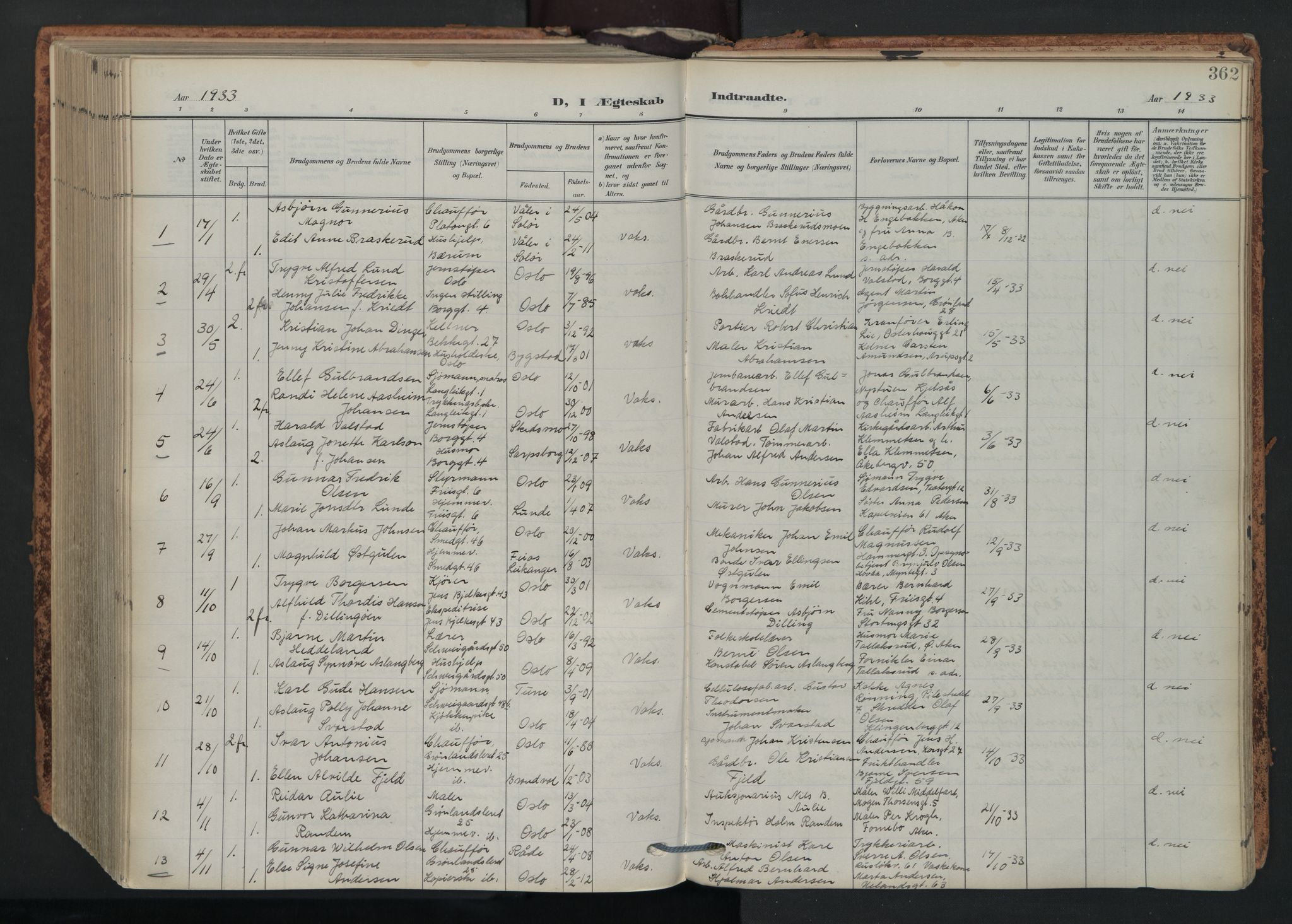 Grønland prestekontor Kirkebøker, SAO/A-10848/F/Fa/L0017: Parish register (official) no. 17, 1906-1934, p. 362
